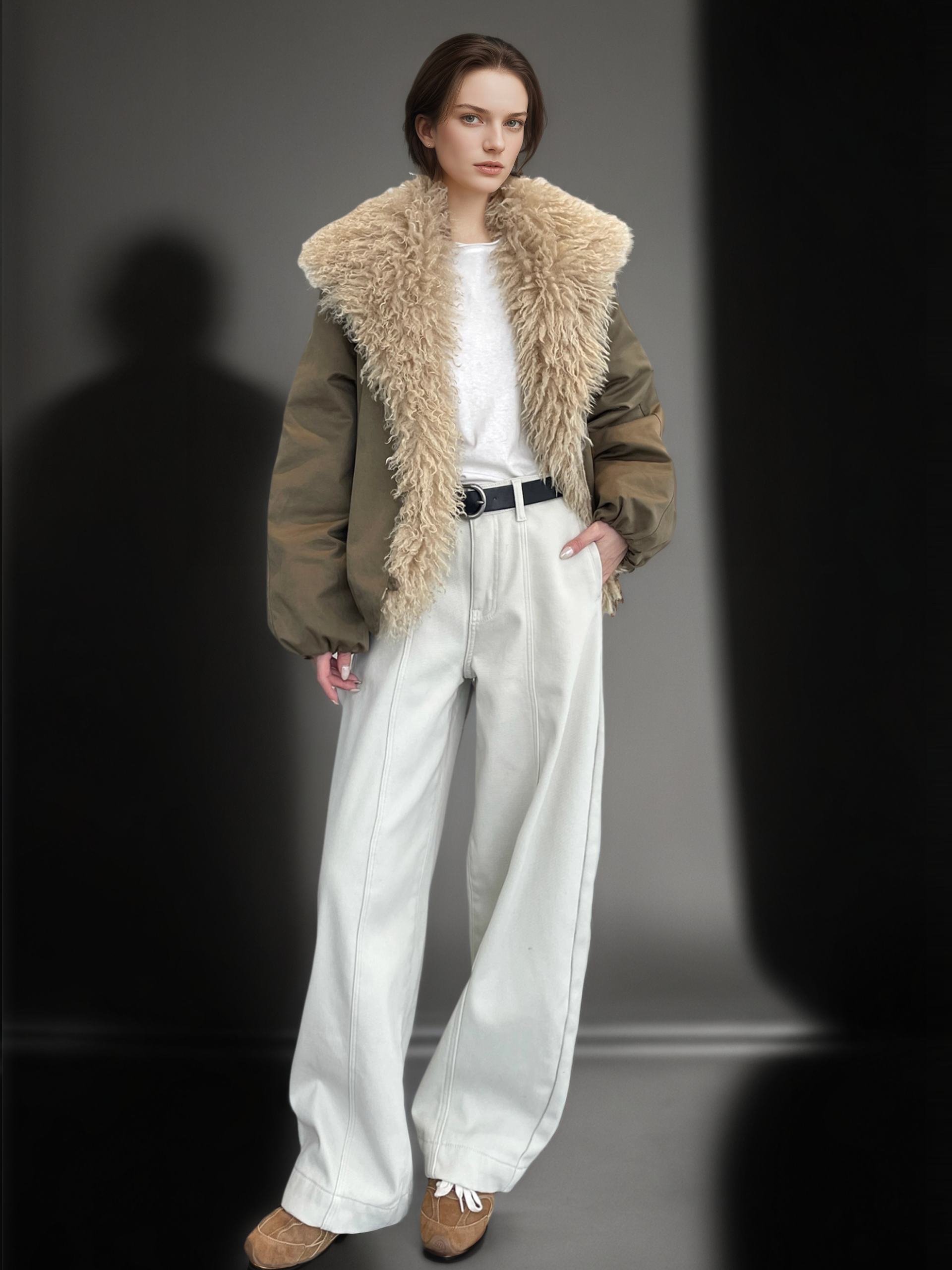 Women’s Plush Oversized  Jacket with Large Lapel | Warm Fleece Lined Winter Coat