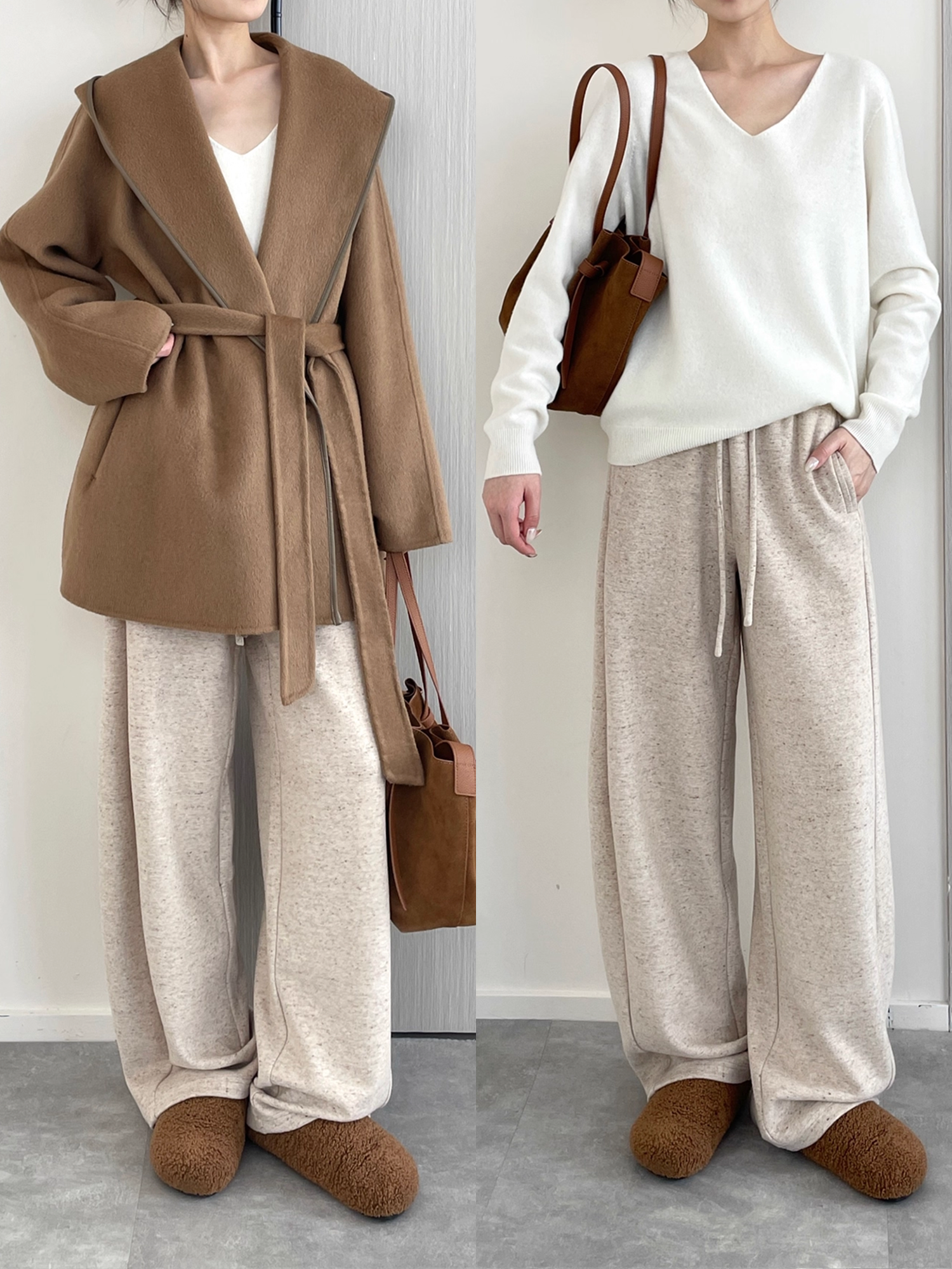 Thick Fleece-Lined Lounge Pants for Women | Soft Draped Plush Sweatpants with Warm and Skin-Friendly Fabric