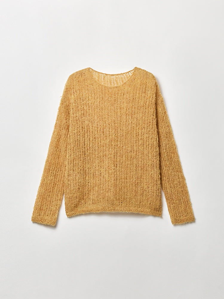 Soft Fufu Marshmallow Alpaca Knit – Luxury Slim-Fit Boat-Neck Peruvian Wool