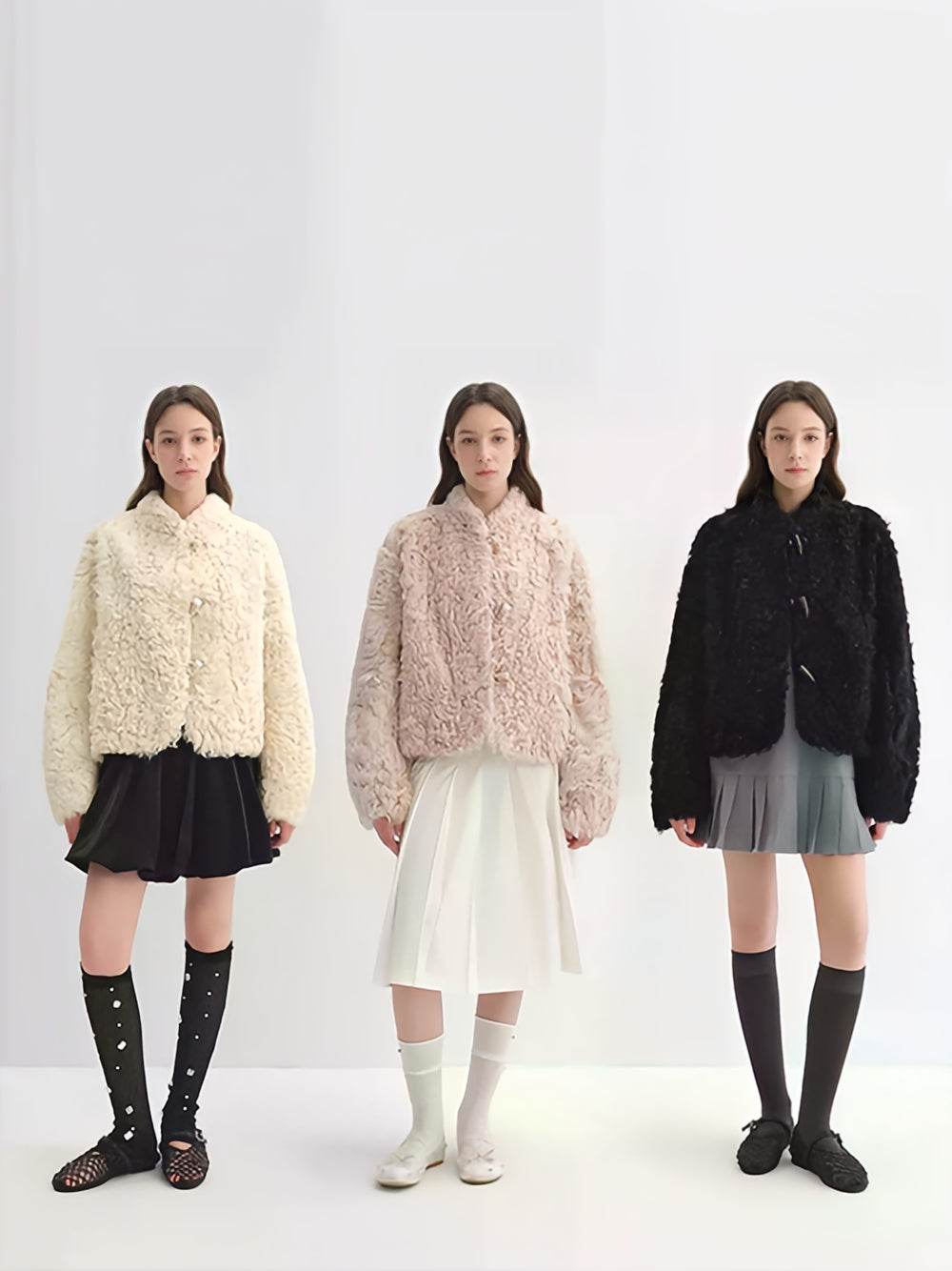 Women’s Short Shearling Jacket — Curly Wool Fleece, Warm Cozy Lambswool Coat