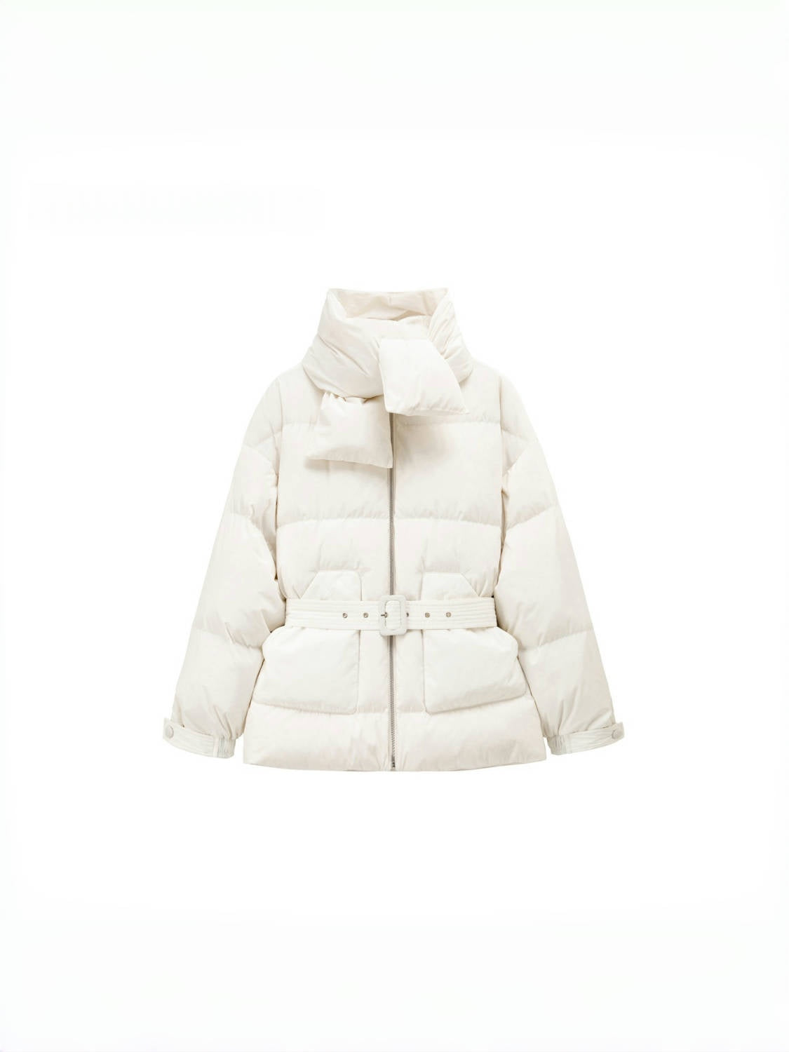 White Duck Down Oversized Puffer Jacket | Women's Quilted Autumn/Winter Classic Loose Fit