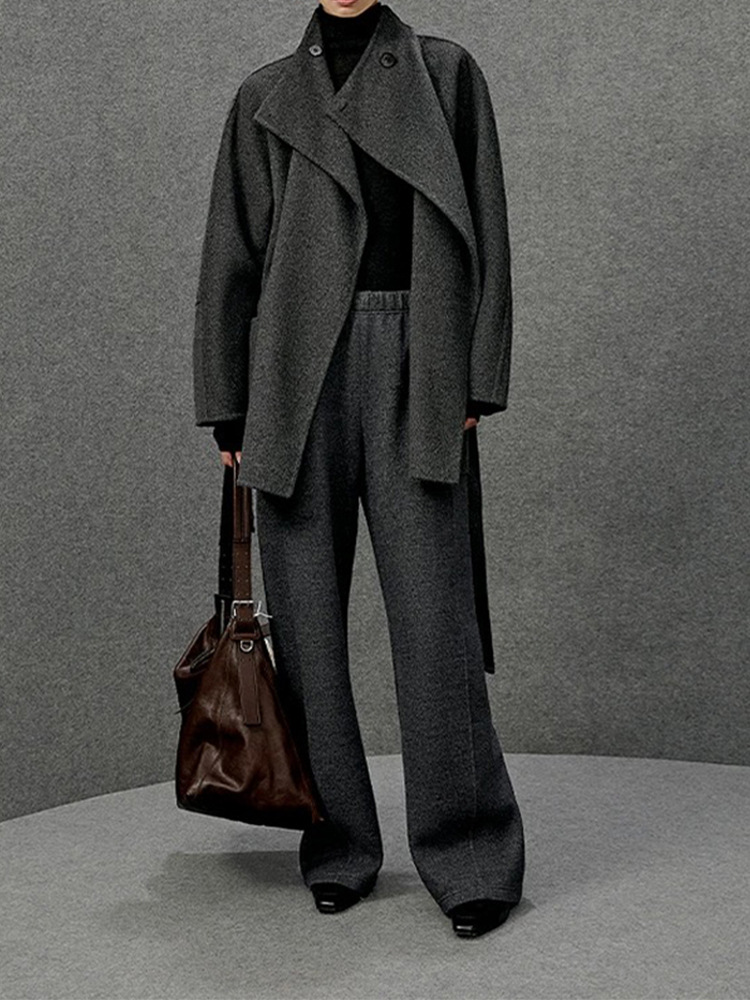 Women's Wool Straight-Leg Casual Pants – Curved Slimming Winter Trousers, New Arrival