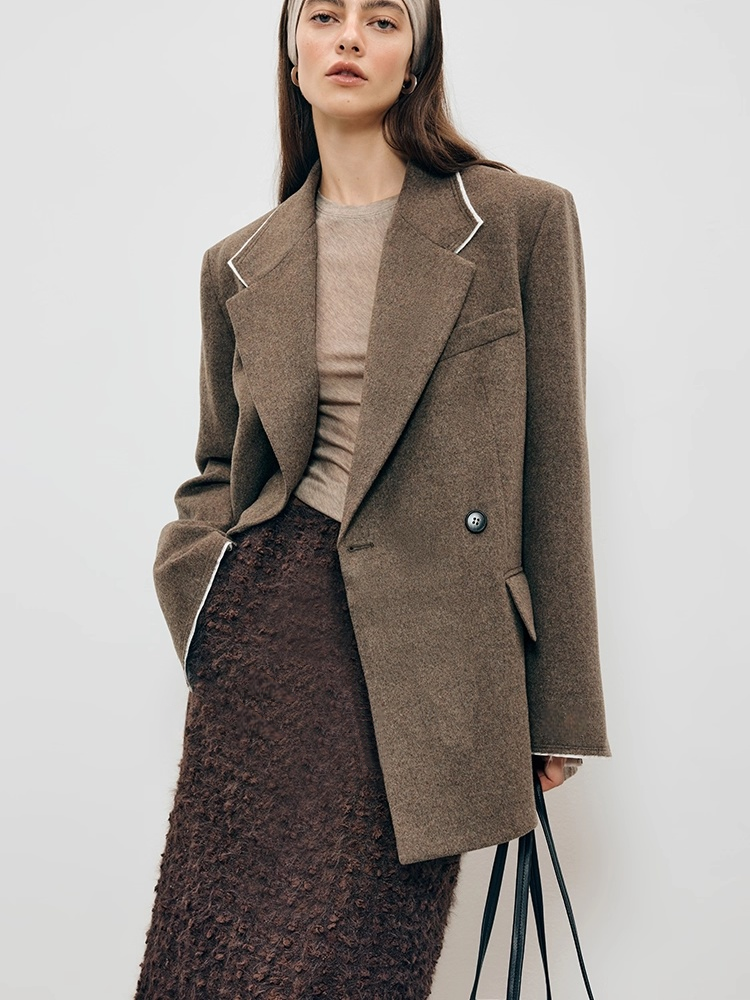 Vintage Lace Textured Mini Skirt for Women | Autumn-Winter Structured H-Line Slimming Design