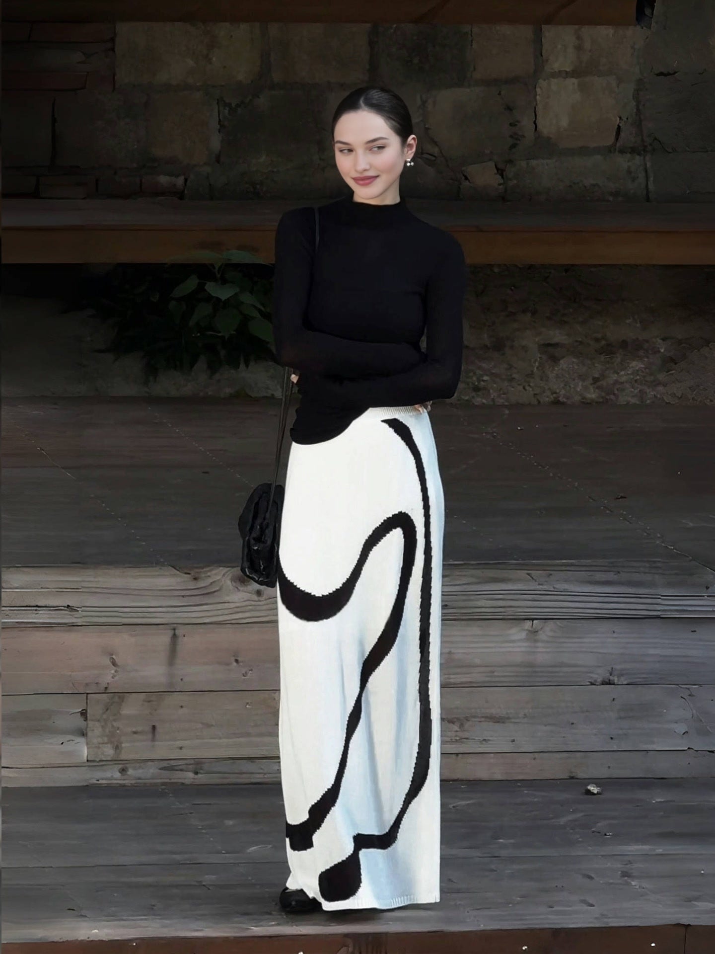 Artistic Chic Midi Skirt for Women | Fall Collection, Luxe and High-End Long Skirt