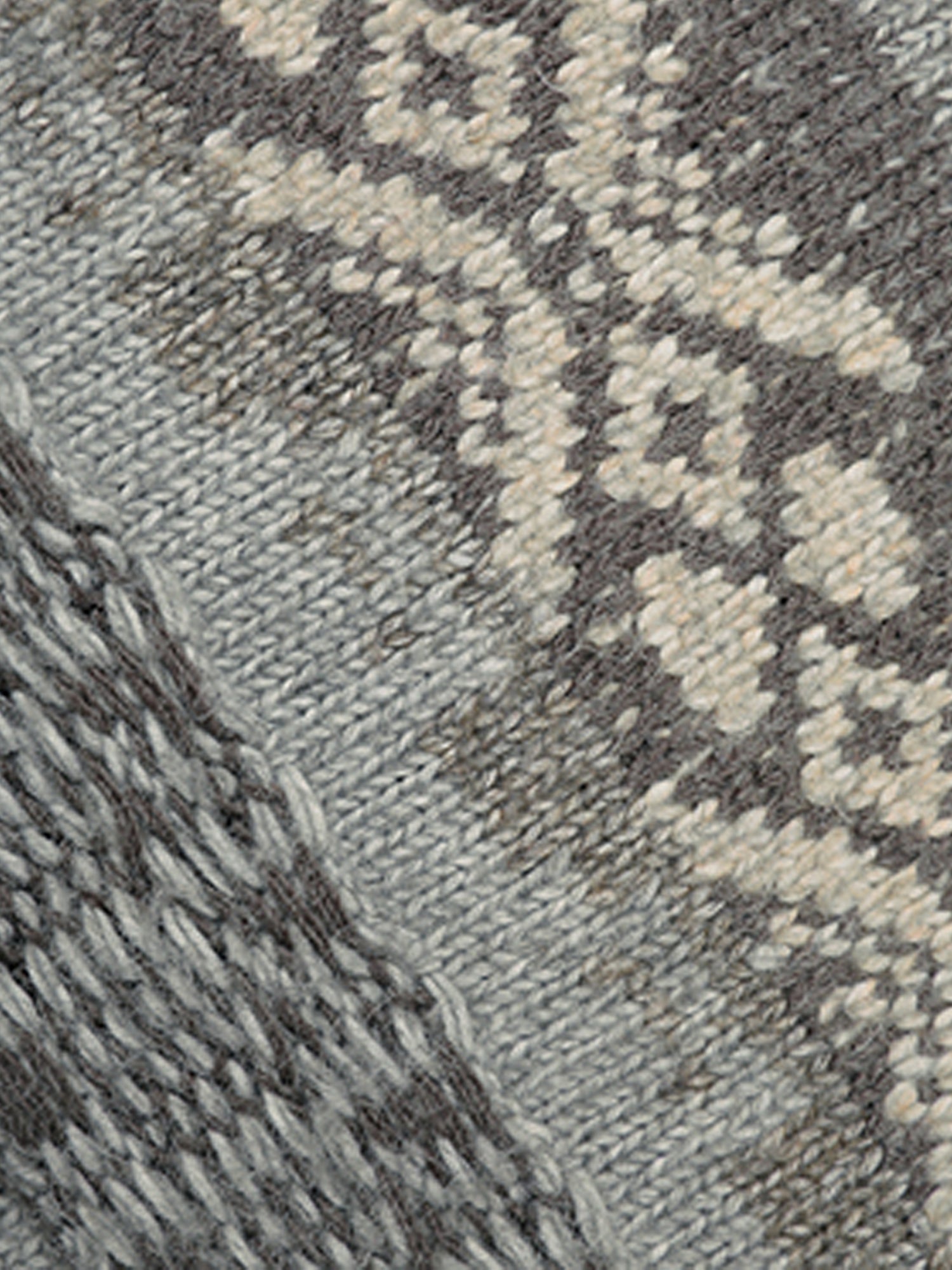 Fair Isle Geometric Knit Vintage High-Neck Sweater Jacket – Double Zipper Stand-Collar Knit for Fall/Winter