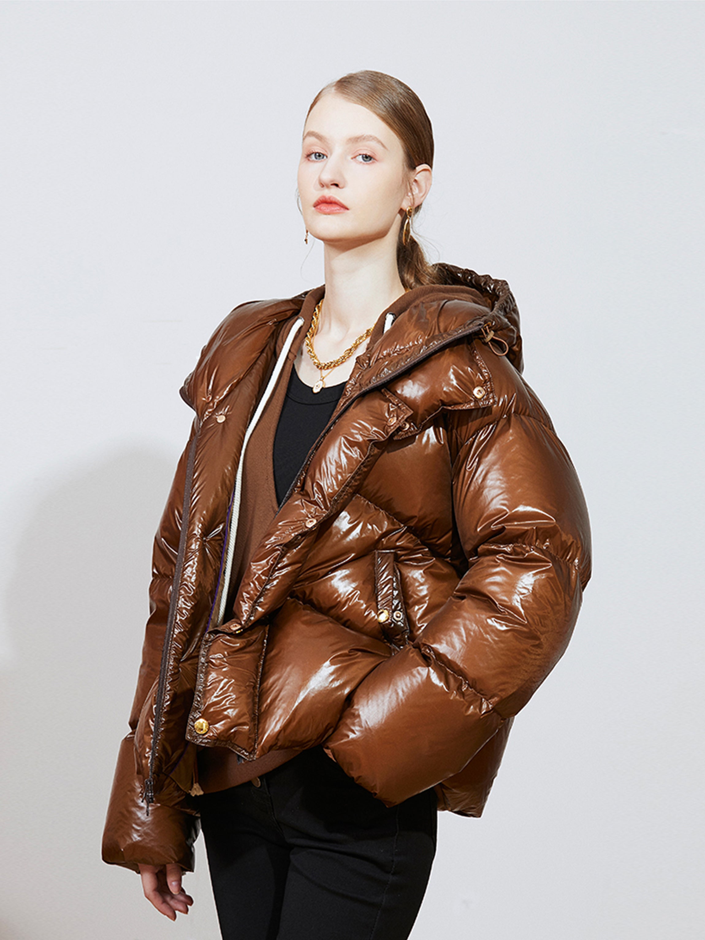 Double-Filled 90% White Duck Down Puffer Coat & Skirt Set – Thick Winter Outfit for Women