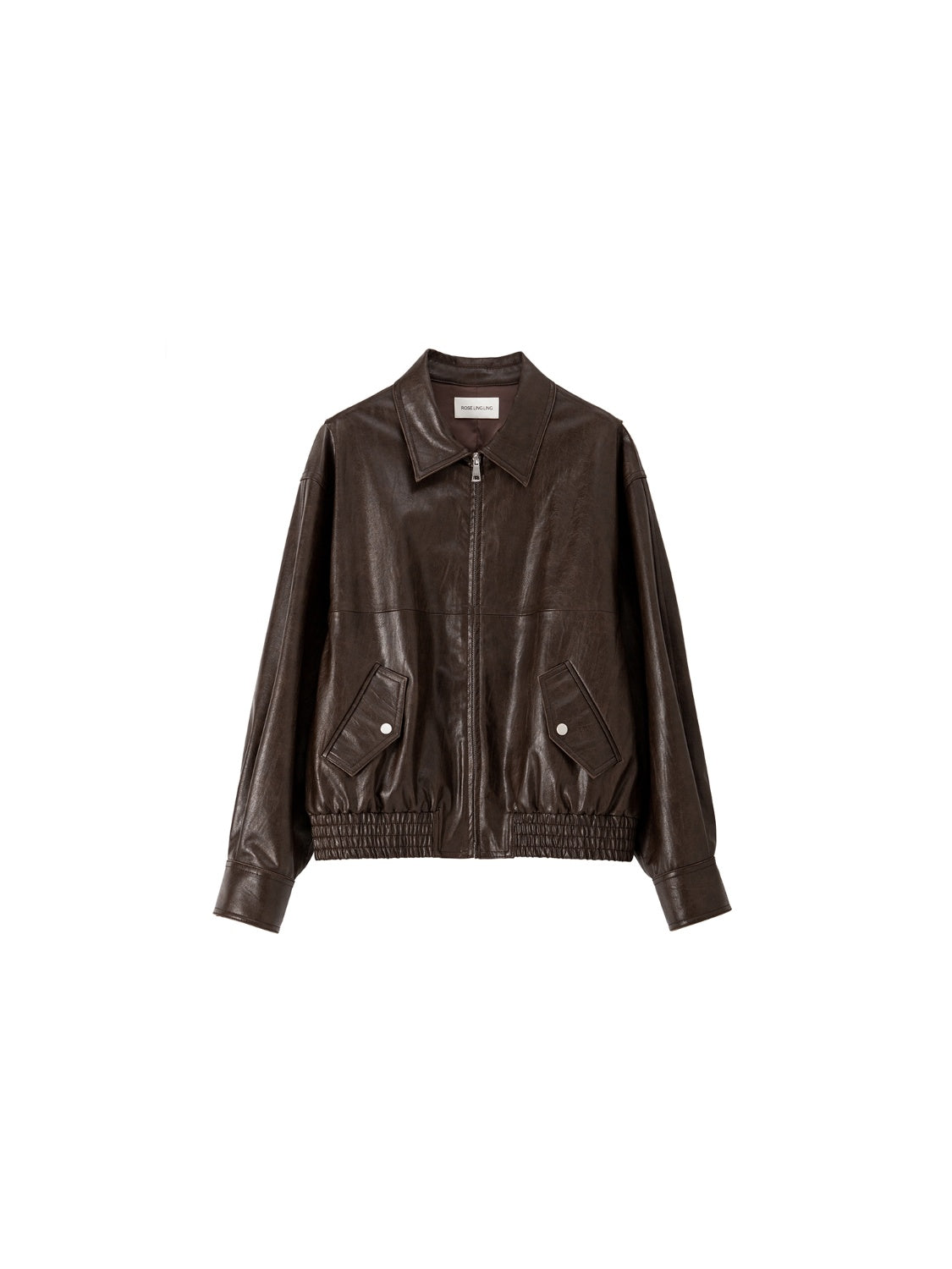 Vintage Brown Moto Jacket – Eco Leather Short Coat for Women with Lapel Collar