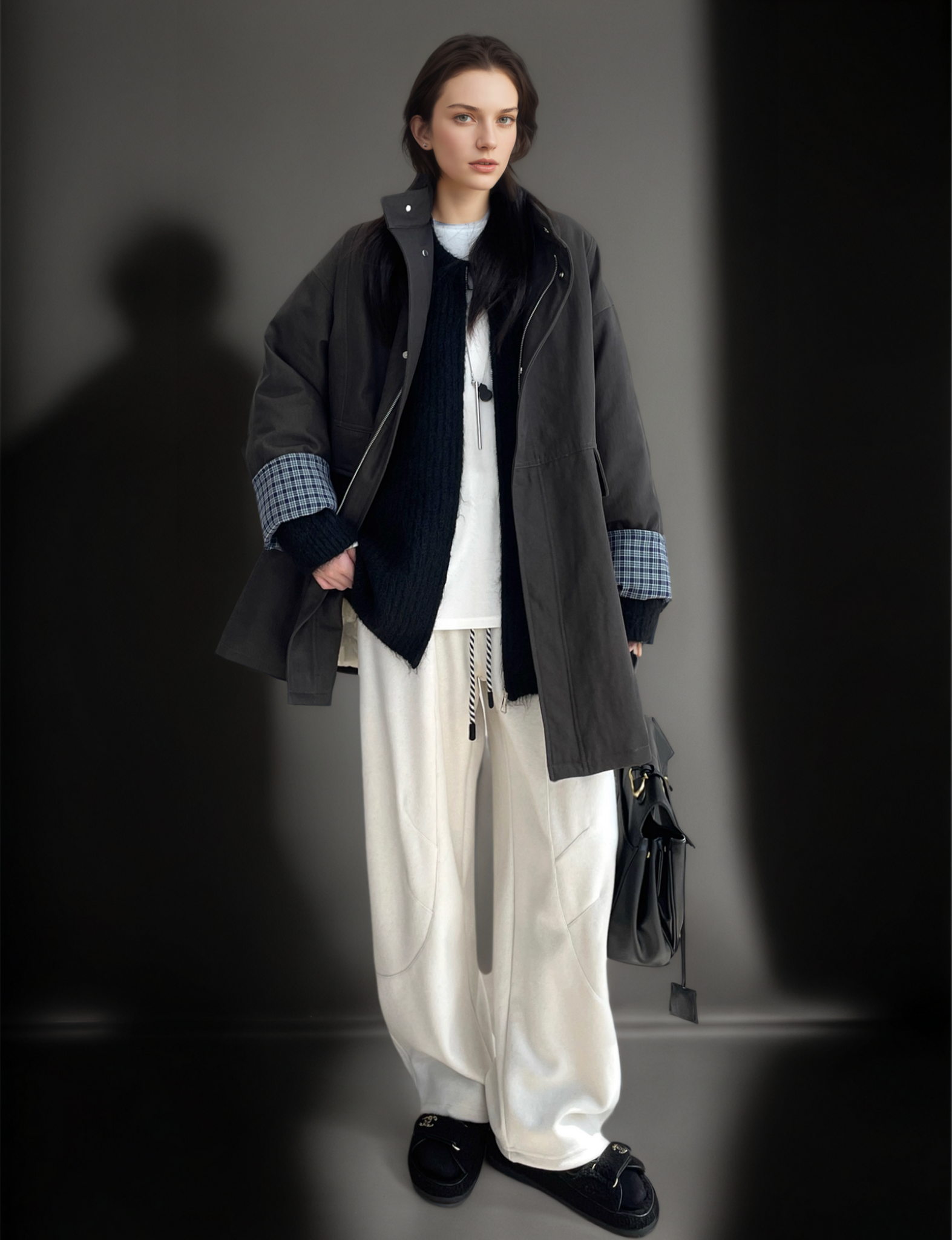 Women’s 90% White Duck Down Puffer Coat | Vintage Loose-Fit Mid-Length Thickened Trench Down Jacket for Winter