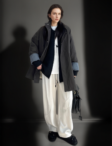 Women’s 90% White Duck Down Puffer Coat | Vintage Loose-Fit Mid-Length Thickened Trench Down Jacket for Winter