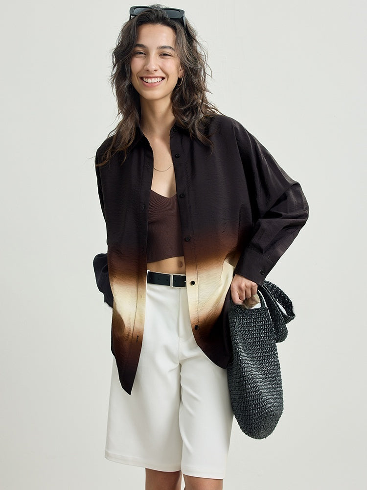 Relaxed Black Printed Blouse & Pants Set – Lightweight Vacation Style (Sold Separately)