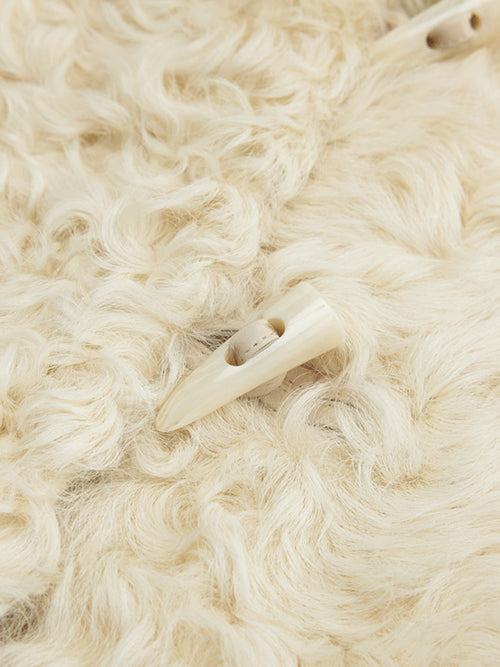 Women’s Short Shearling Jacket — Curly Wool Fleece, Warm Cozy Lambswool Coat