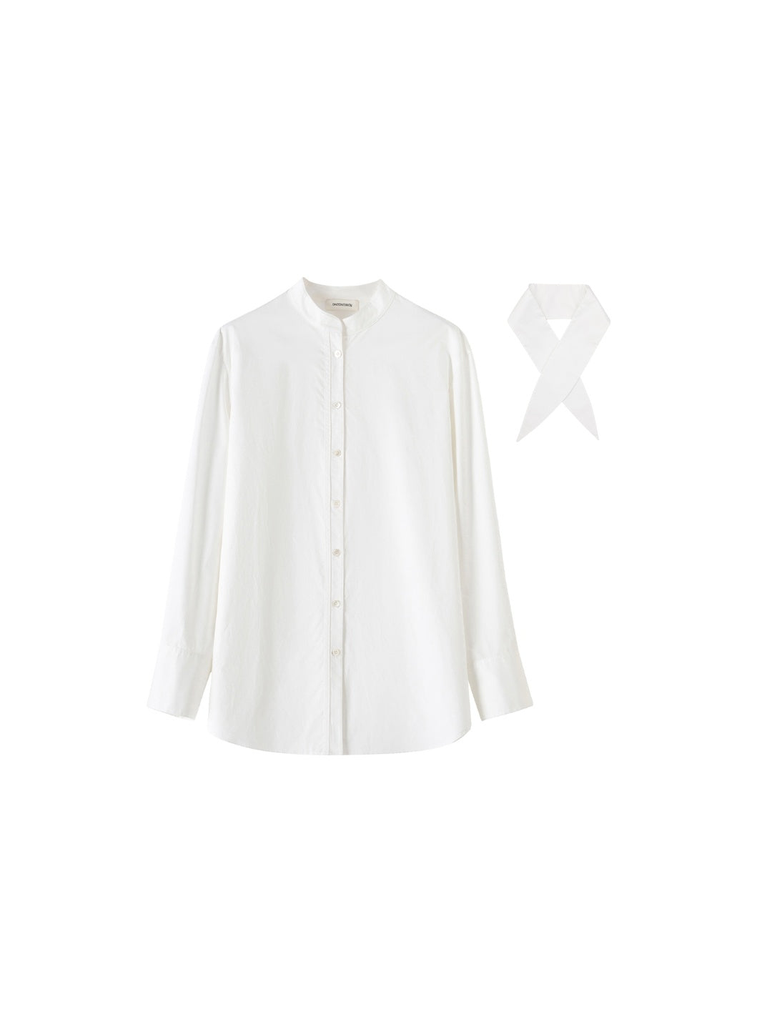 Designer Cotton Scissor-Collar Shirt | Two-Way Tie-Waist Oversized Blouse in Pure Combed Cotton