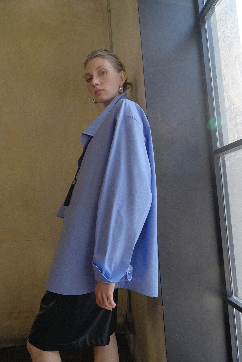 Asymmetric cotton shirt outfit inspiration