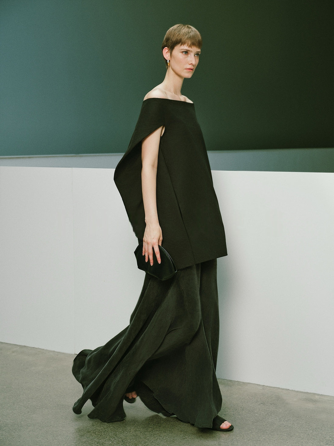 Matte Velvet-Like Copper Ammonia Fish Tail Midi Skirt - Soft Washed Comfort for All-Day Wear