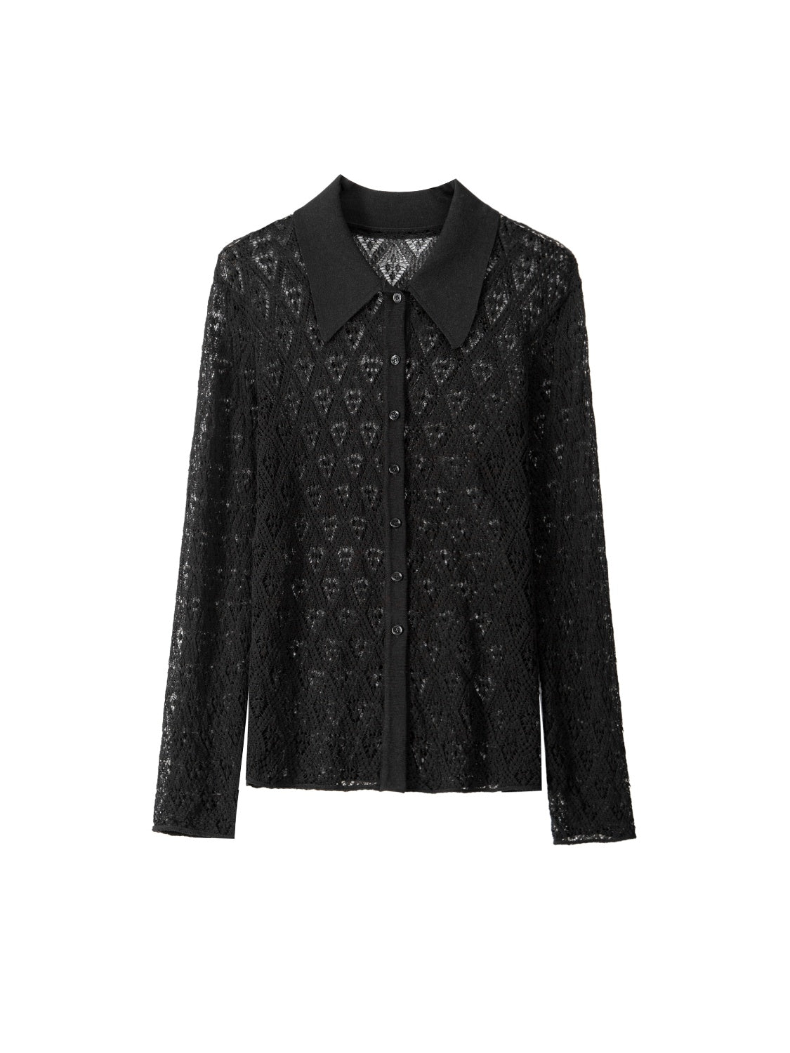 Exquisite Lace Hollow-Out Shirt | Lightweight 3D Embroidered Classic Collared Blouse for Effortless Elegance