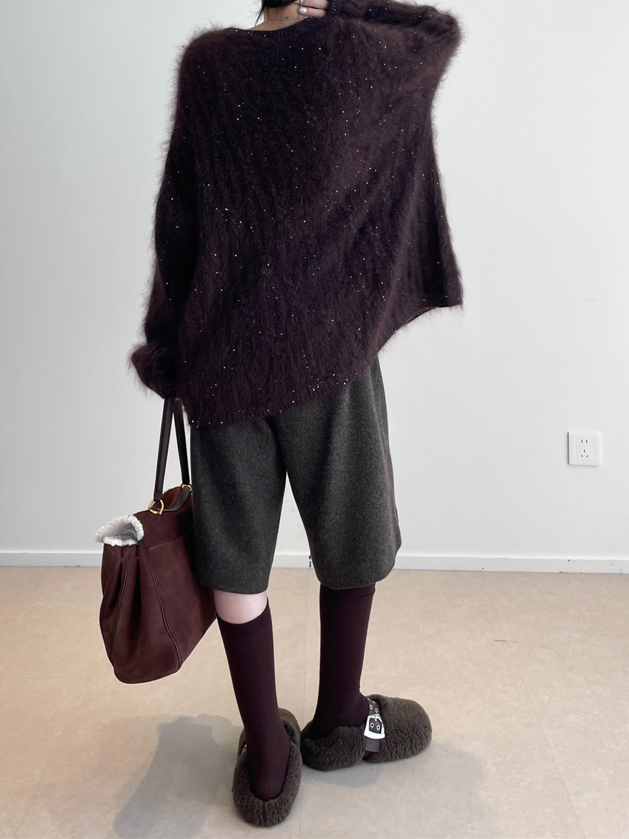 Women’s Luxury Mohair Blend Sequin Cardigan | Soft Shimmer Knit Sweater with Metallic Thread