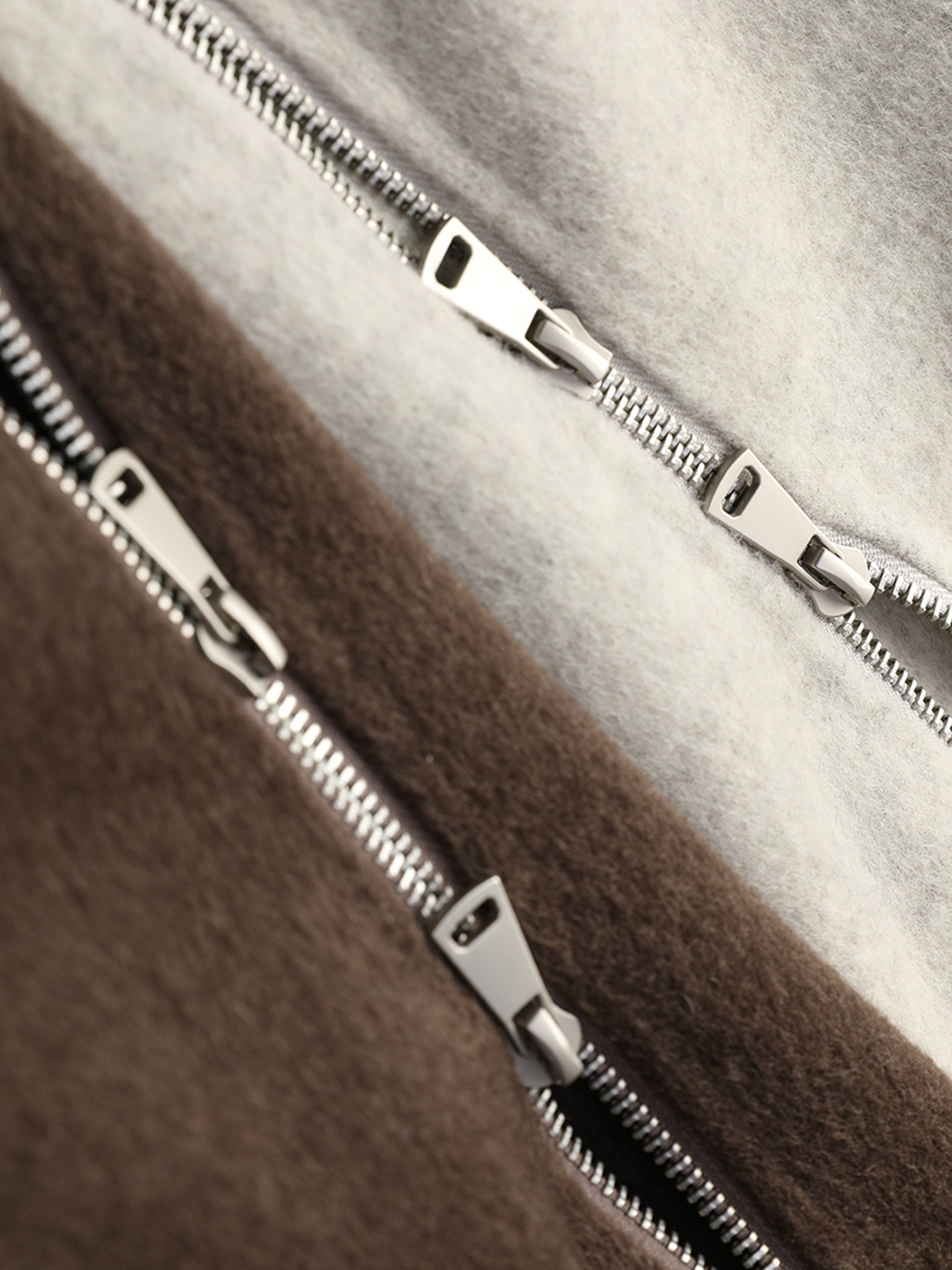 Wool Camel Hair Silk Detachable Fur Hood Cape - Women's Double-Faced Wool Coat