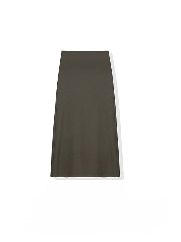 Japanese Washable 90S Fine Merino Wool Pencil Skirt | Elegant High-End Fishtail Hem Midi Skirt