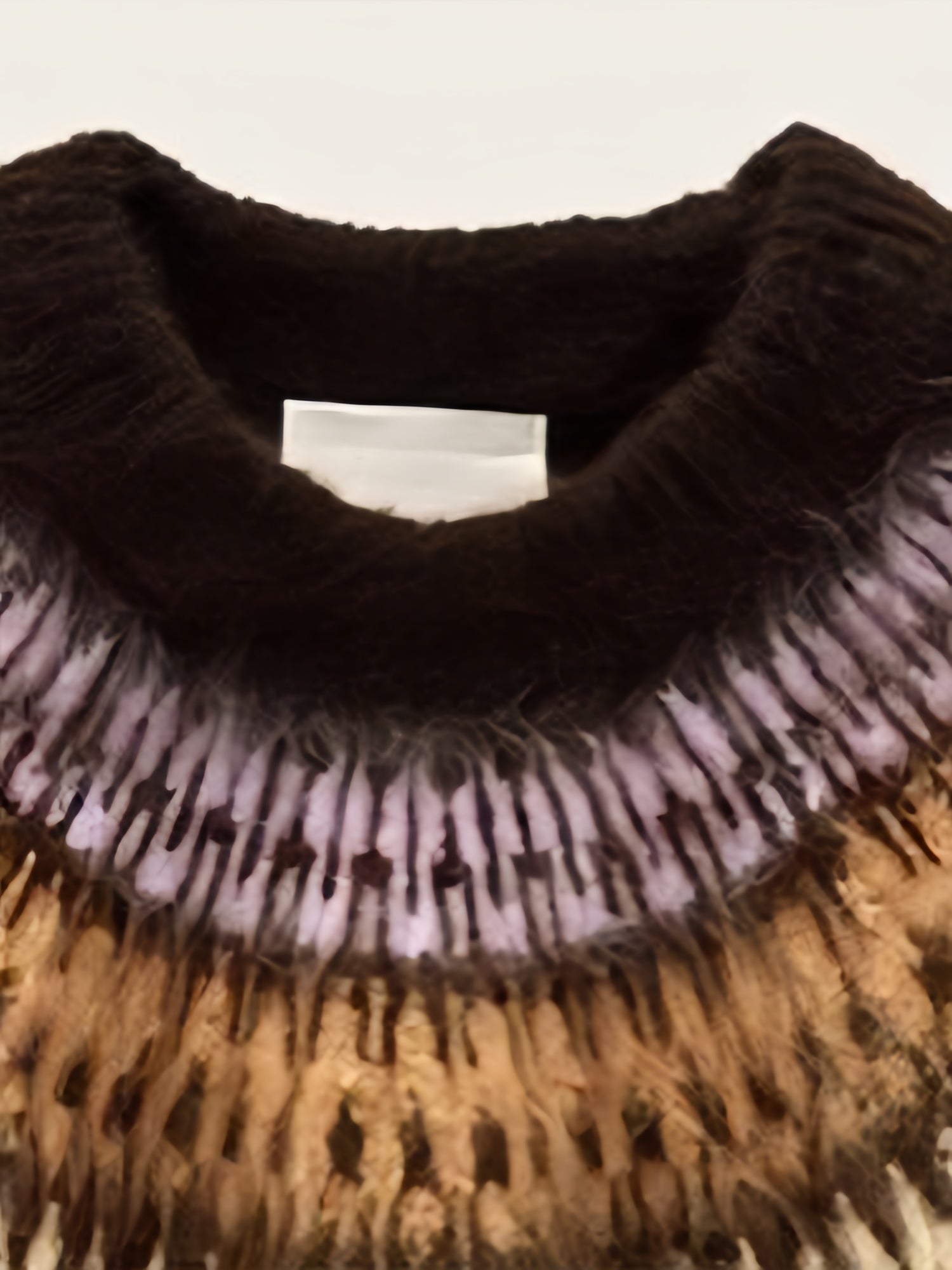 Lavender Fair Isle Mock-Neck Sweater — Vintage-Inspired Slim-Fit Knit Top