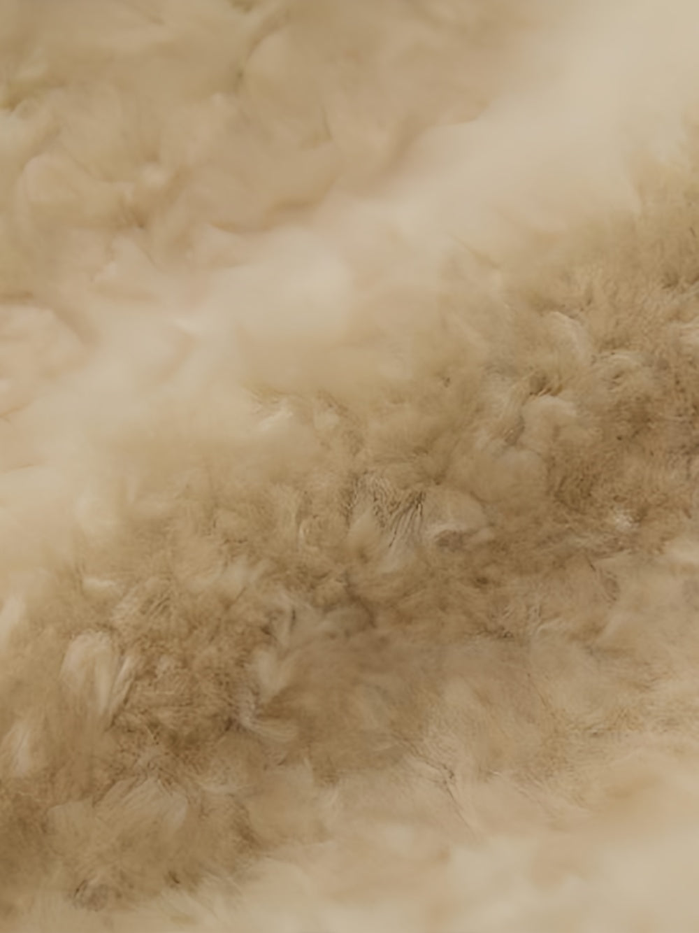 Color-Contrast Shearling Hooded Coat for Women — Mid-Length Faux Sheepskin Jacket with Raw-Edge Trim