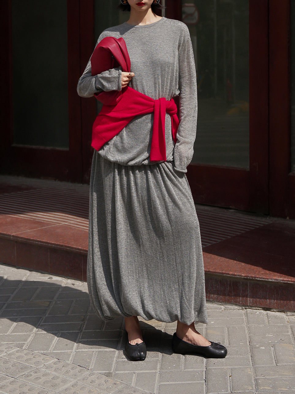 Featherlight Cashmere Wool Romantic Atmosphere Cake Top & Skirt Set – Ethereal, Elegant Layered Design