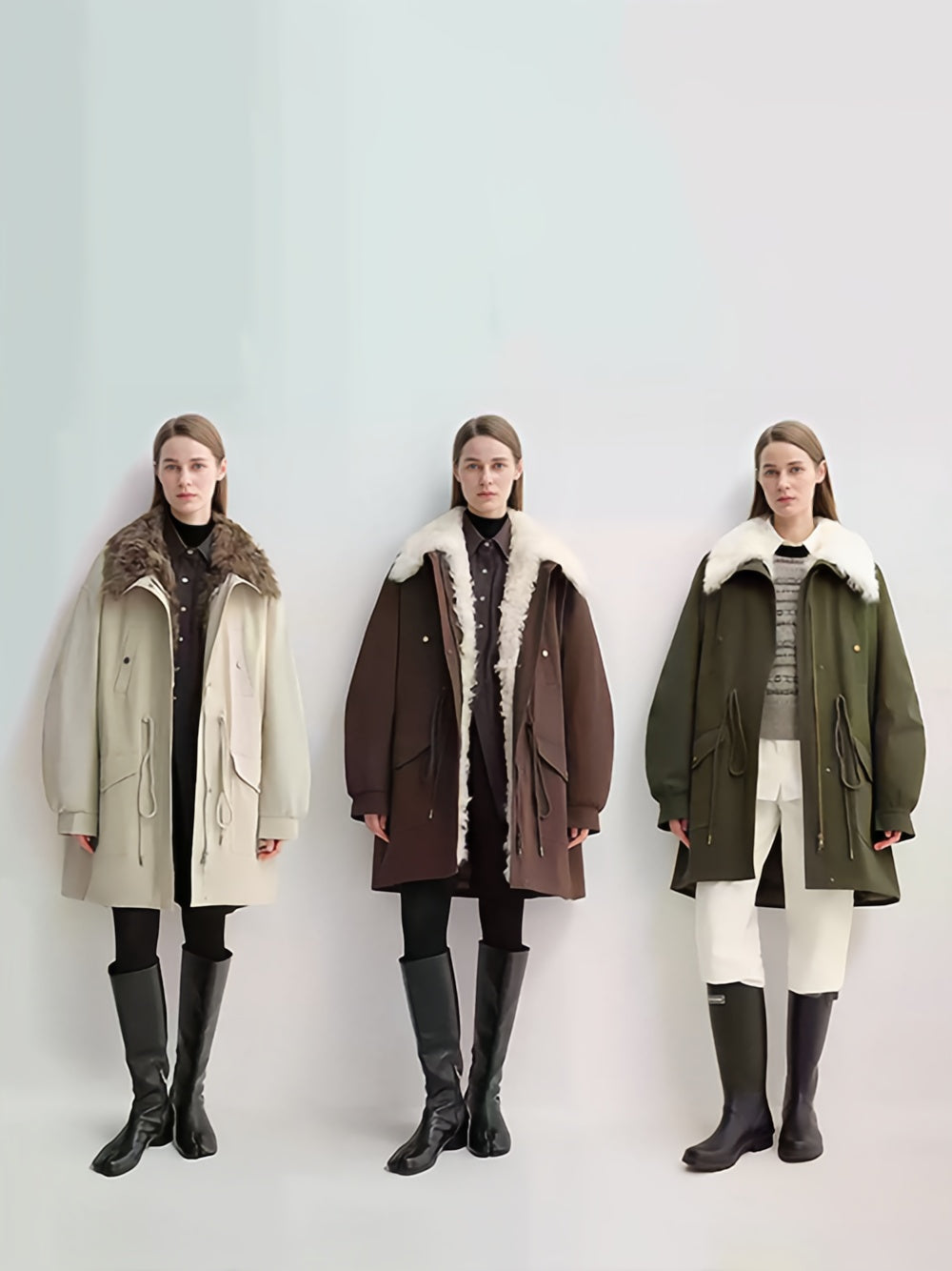 Mid-Length Down Parka with Detachable Wool Collar — Warm 90% Goose Down Fishtail Coat for Women