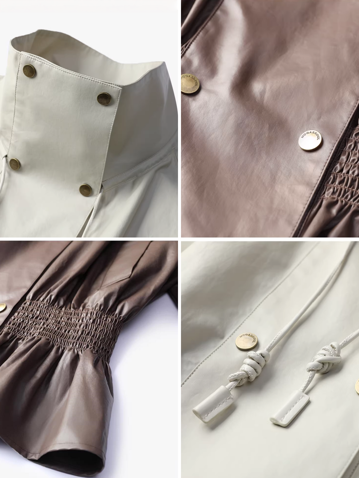 Coated Paper-Touch Cotton Stand-Collar Trench Coat – Made to Measure