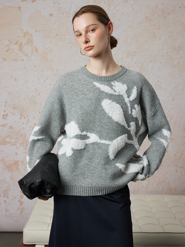 Designer Niche Wool Pullover | Loose-Fit Minimalist Sweater with Lazy Chic Style