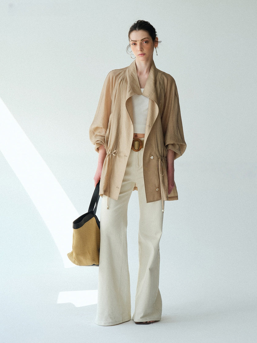 Relaxed Sheer Acetate-Lyocell Jacket