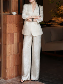Acetate Jacquard Blazer & Wide-Leg Trouser Suit – Made to Measure