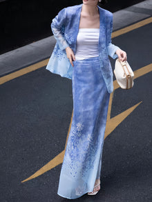 Burnout Floral Blazer & Gradient Maxi Skirt – Made to Measure