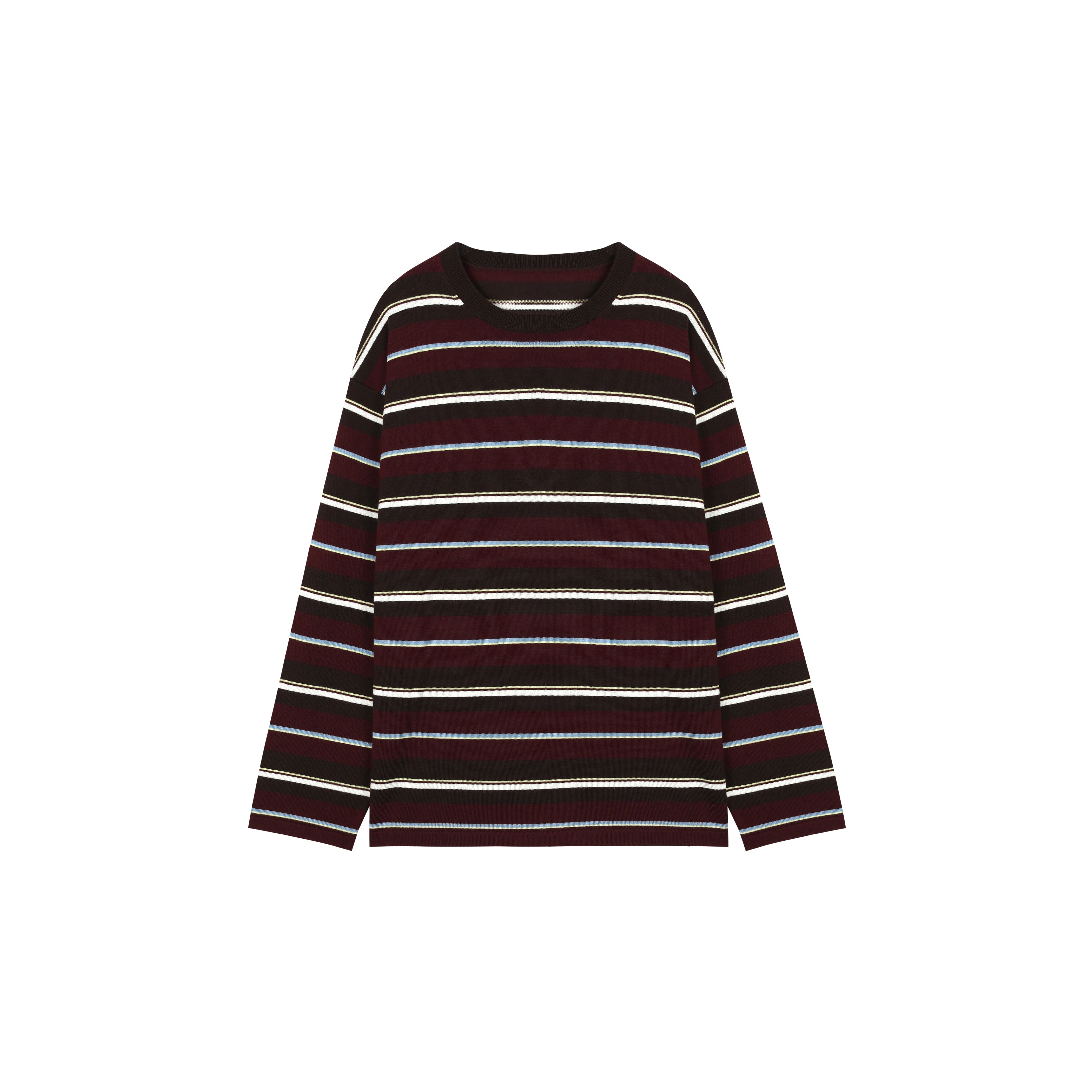 Washed Wool Striped Oversized Sweater for Women – Thick German-Style BIELLA Knit