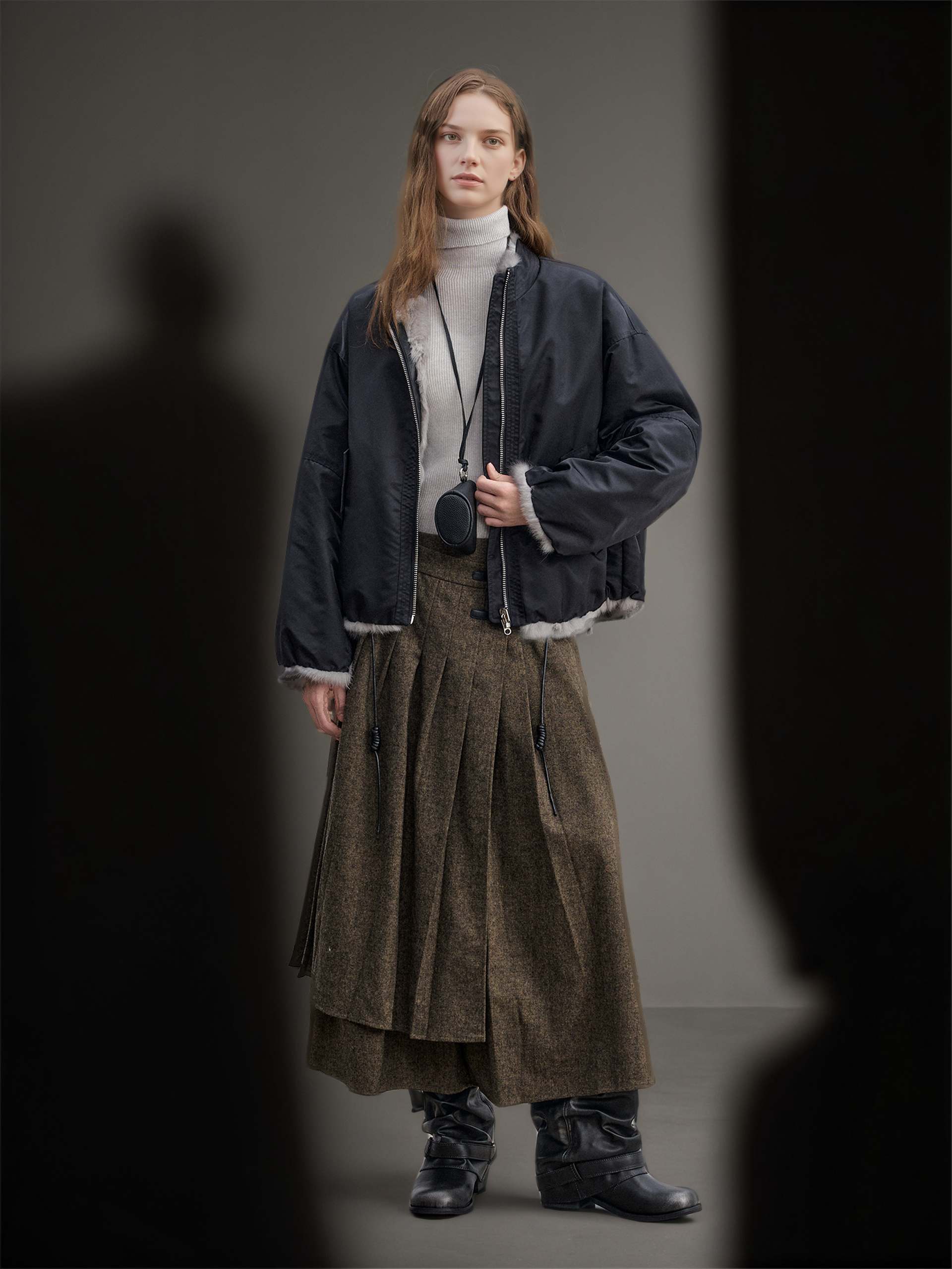 Women’s Reversible  Fur Parka Jacket | Short Winter Coat with Soft Plush Design