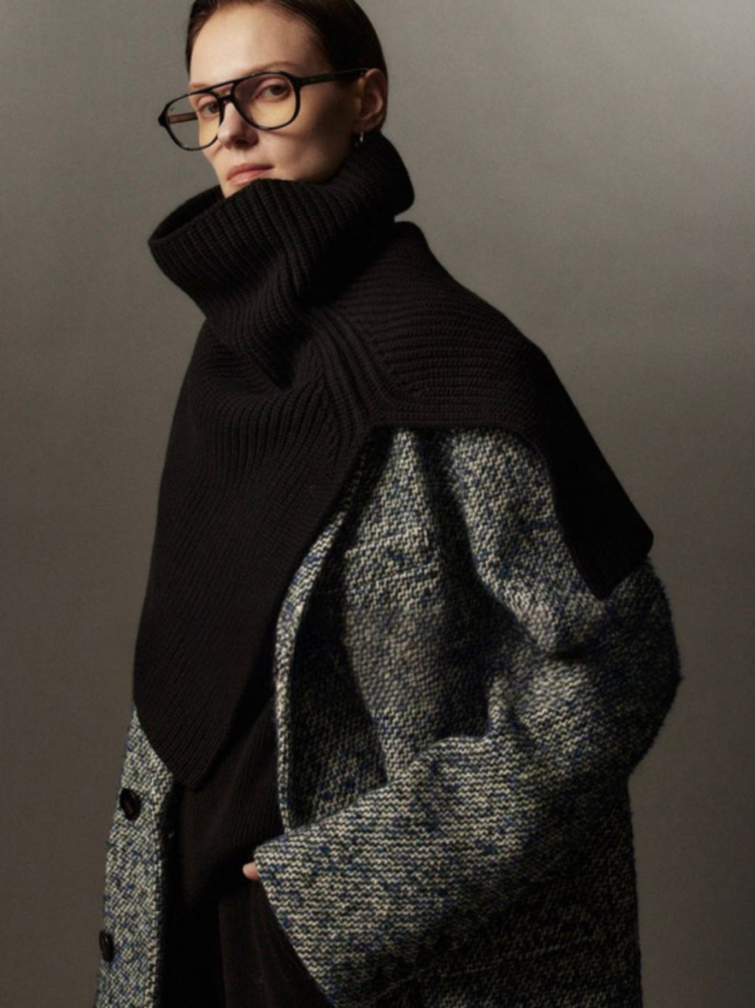 Nordic Style Merino Wool Knit Scarf for Women – Australian Wool Shawl Neck Wrap, Warm and Stylish Winter Accessory