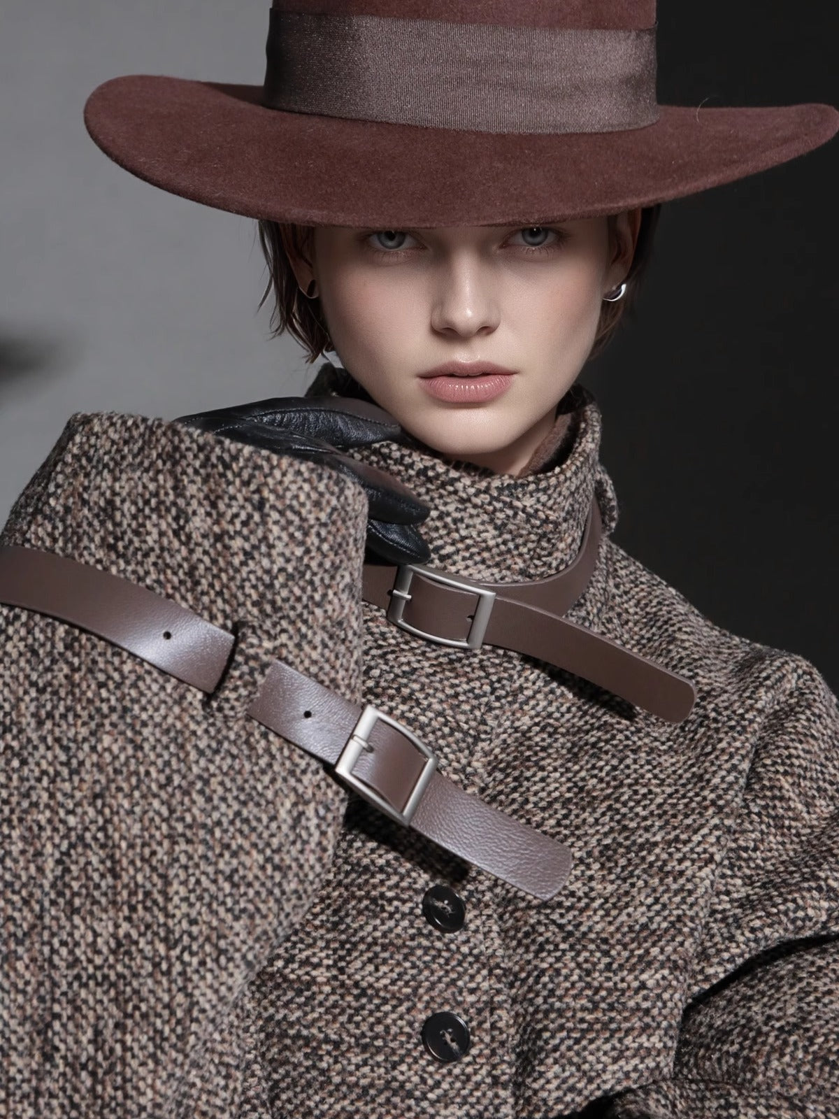 Vintage Stand Collar Wool Coat for Women – Saint Germain-Inspired Trim Design Double-Faced Wool Overcoat, Fall Winter Elegant Outerwear