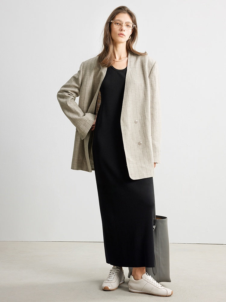 Old Money Mixed-Stripe Linen Blazer & Trousers – Sold Separately