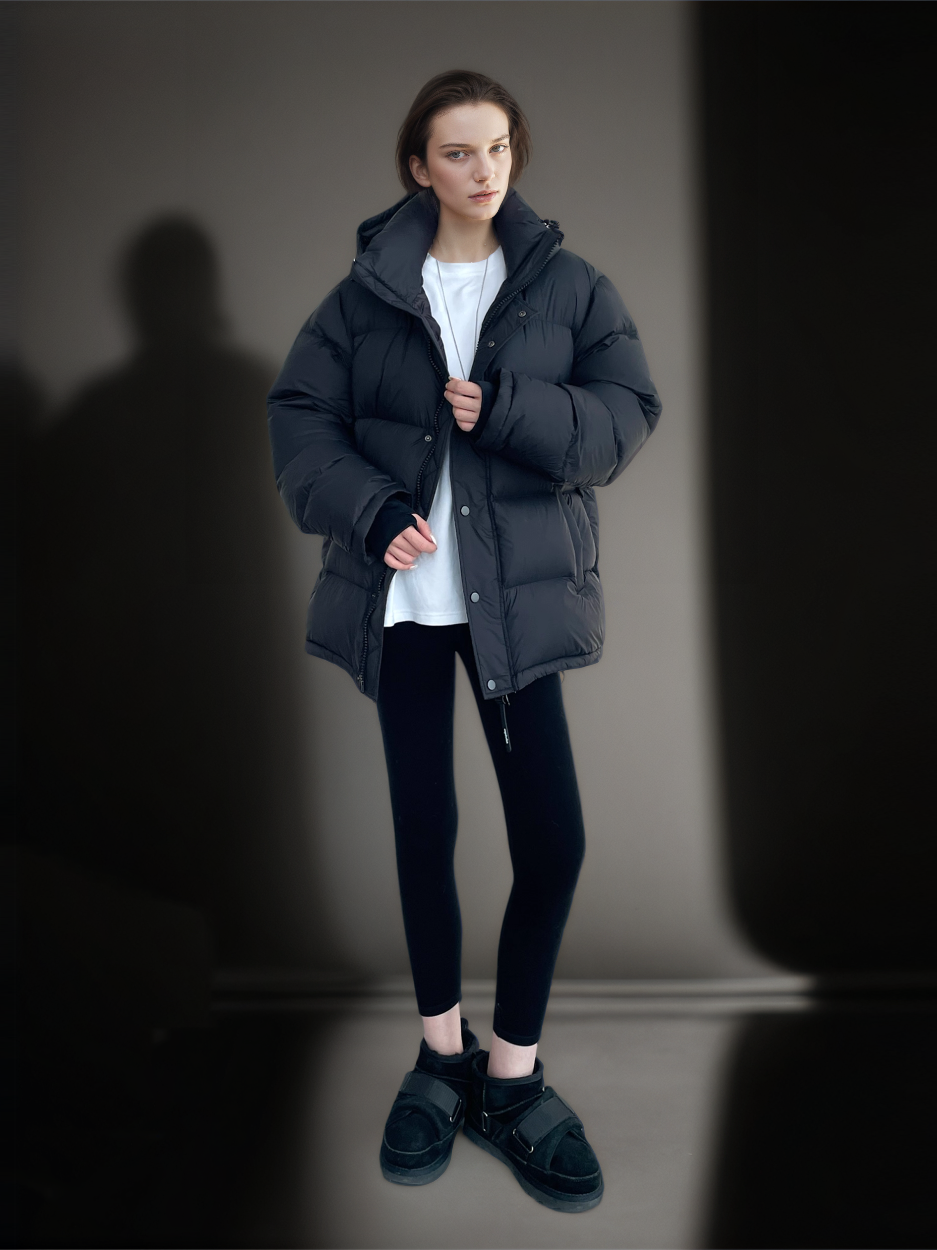 Couple’s 90% White Goose Down Puffer Jacket | 800 Fill Power Hooded Winter Coat with Water-Repellent & Anti-Stain Tech