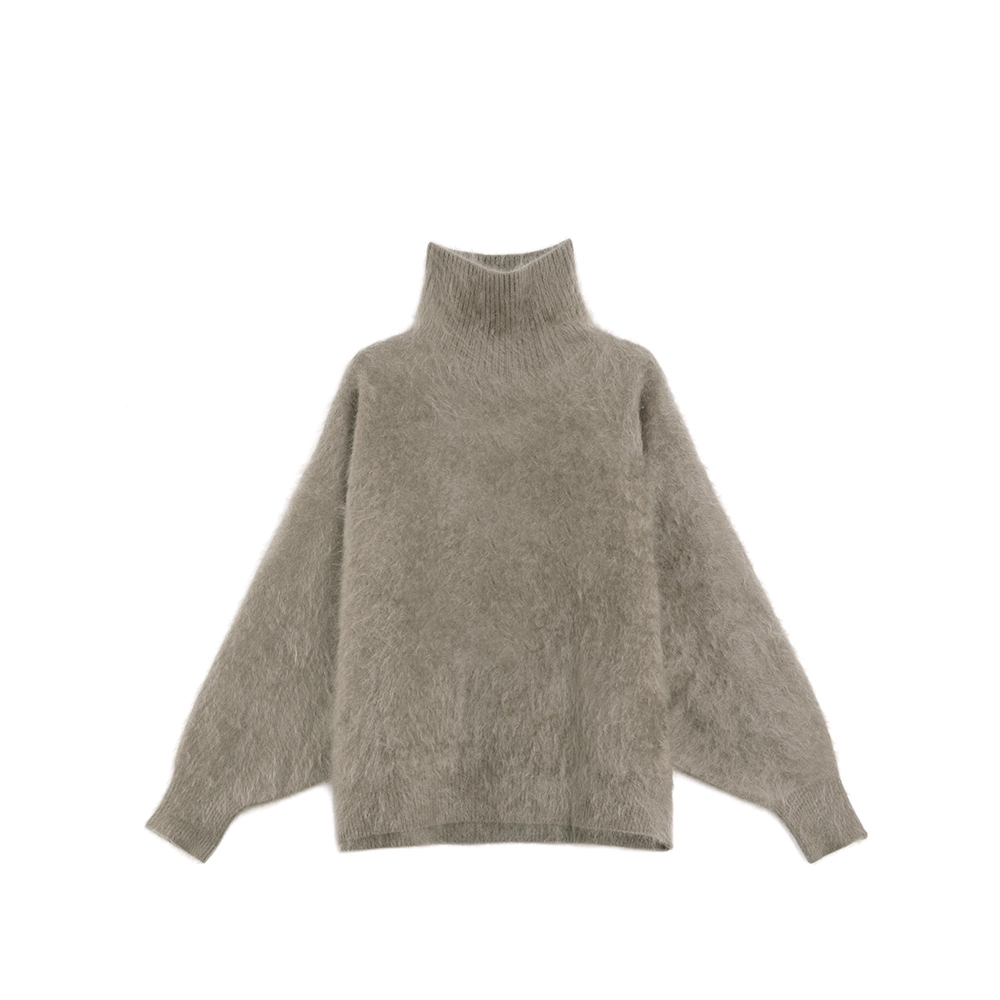 Heavyweight Brushed High-Neck Sweater for Women | Plush Fleece-Like Texture Winter Knit Pullover