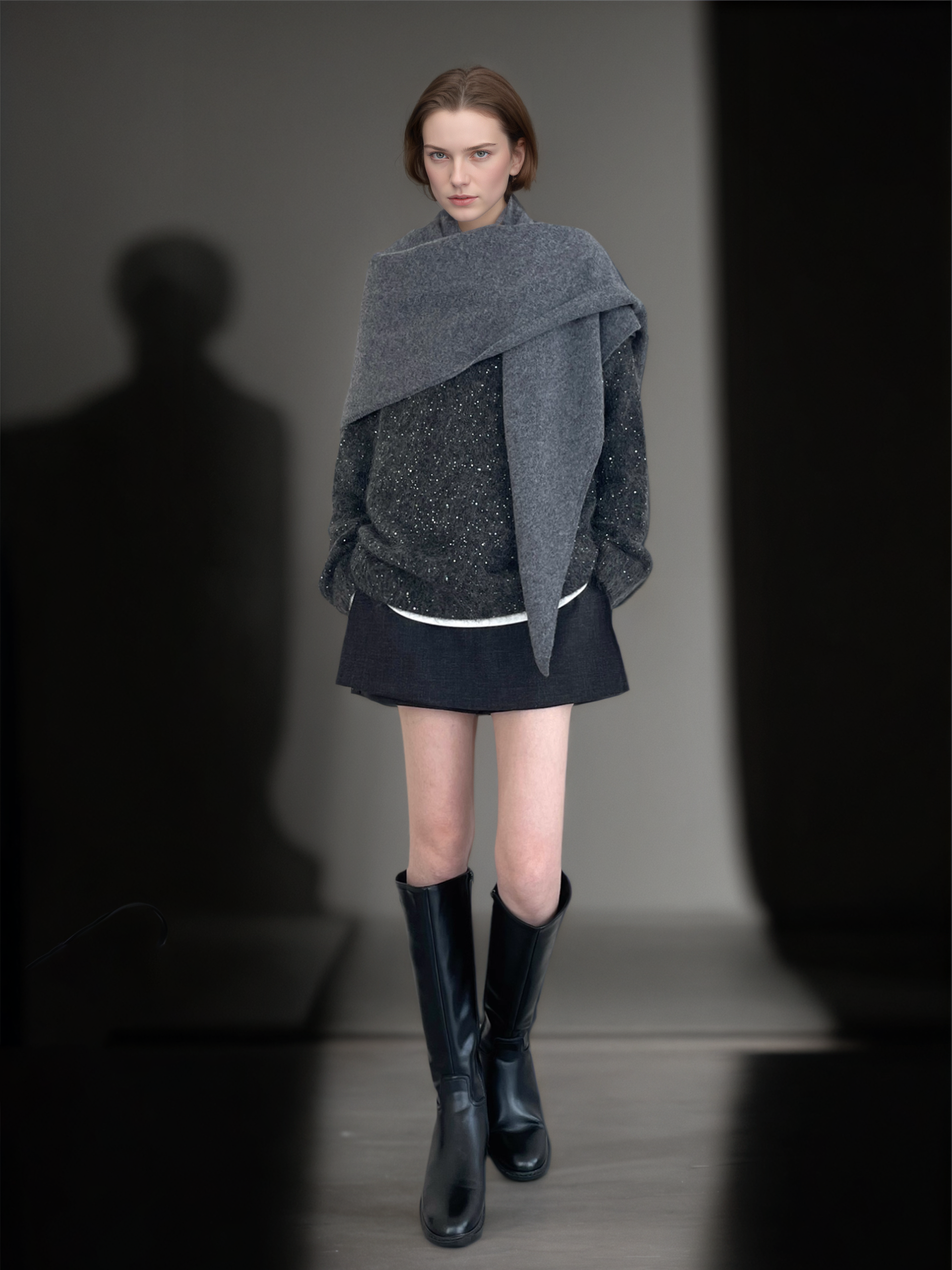 Women’s Premium Mohair Alpaca Wool Sweater | Soft Brushed Knit Pullover with Sequin Yarn for Winter