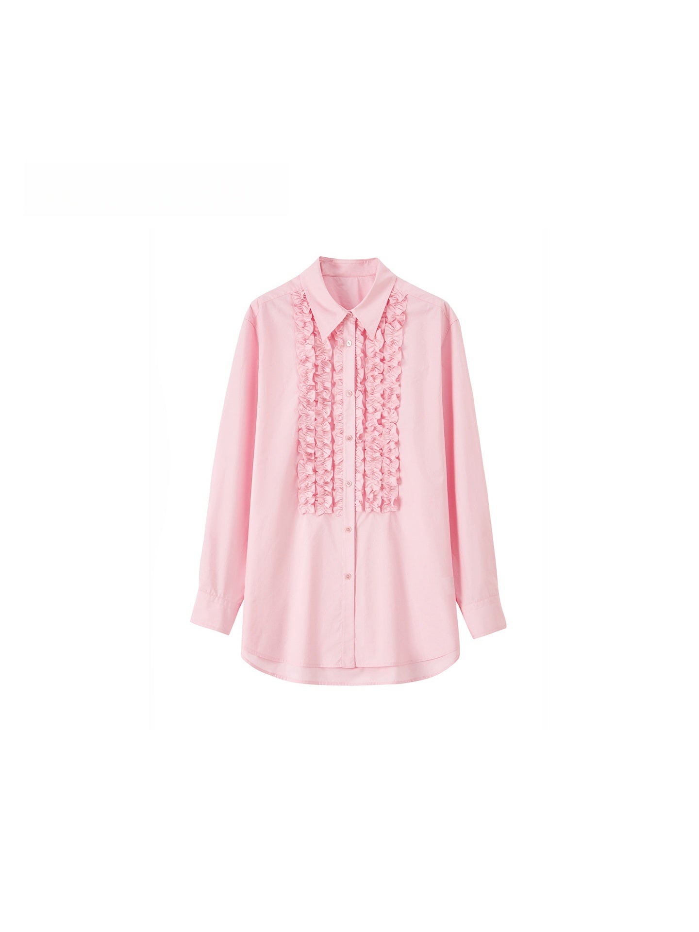 Modern Victorian Pima Cotton Shirt – Romantic Ruffle Trim Elegant Commuter Blouse