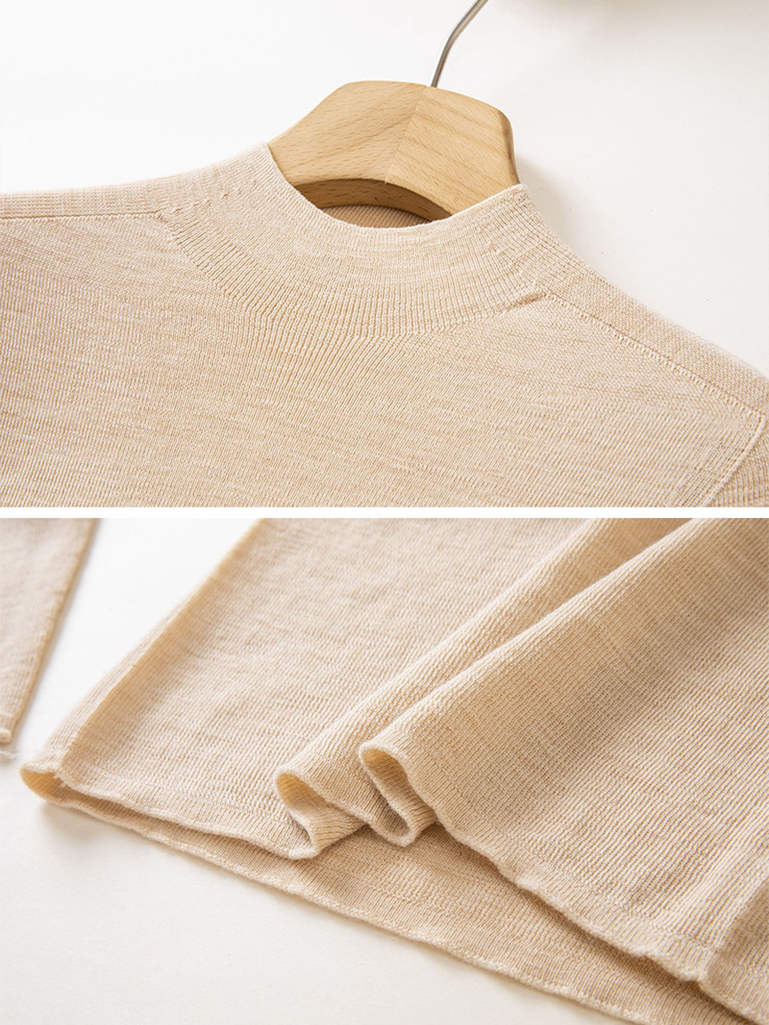 Women’s Italian Washable “Golden Wool”  Seamless Base Layer Top