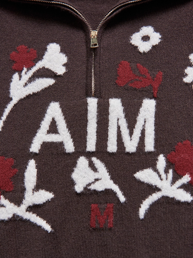 Vintage Ski-Inspired Jacquard | Wool & Cashmere Slim-Fit Stand Collar Sweater – Retro Winter Knitwear