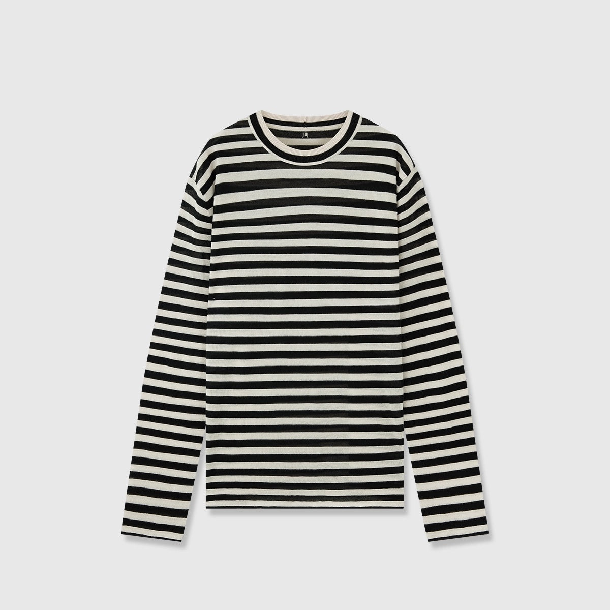 Minimalist Wool Striped Base Layer Top for Women – Coffee Brown & Soft Pink Fashion Knit