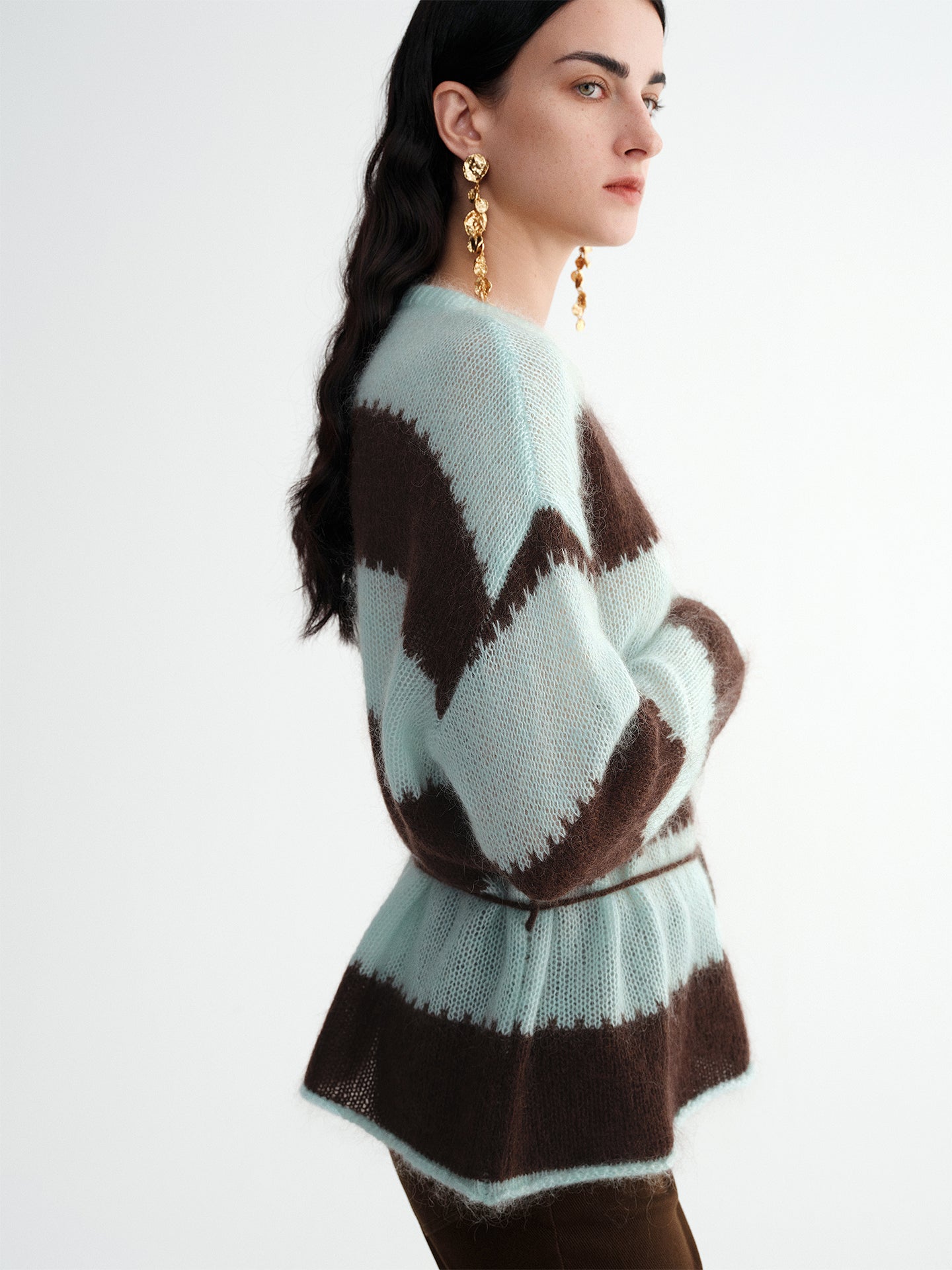 Soft Fuzzy Mohair & Merino Wool Pullover Sweater for Women | Cozy Fall Winter Knitwear