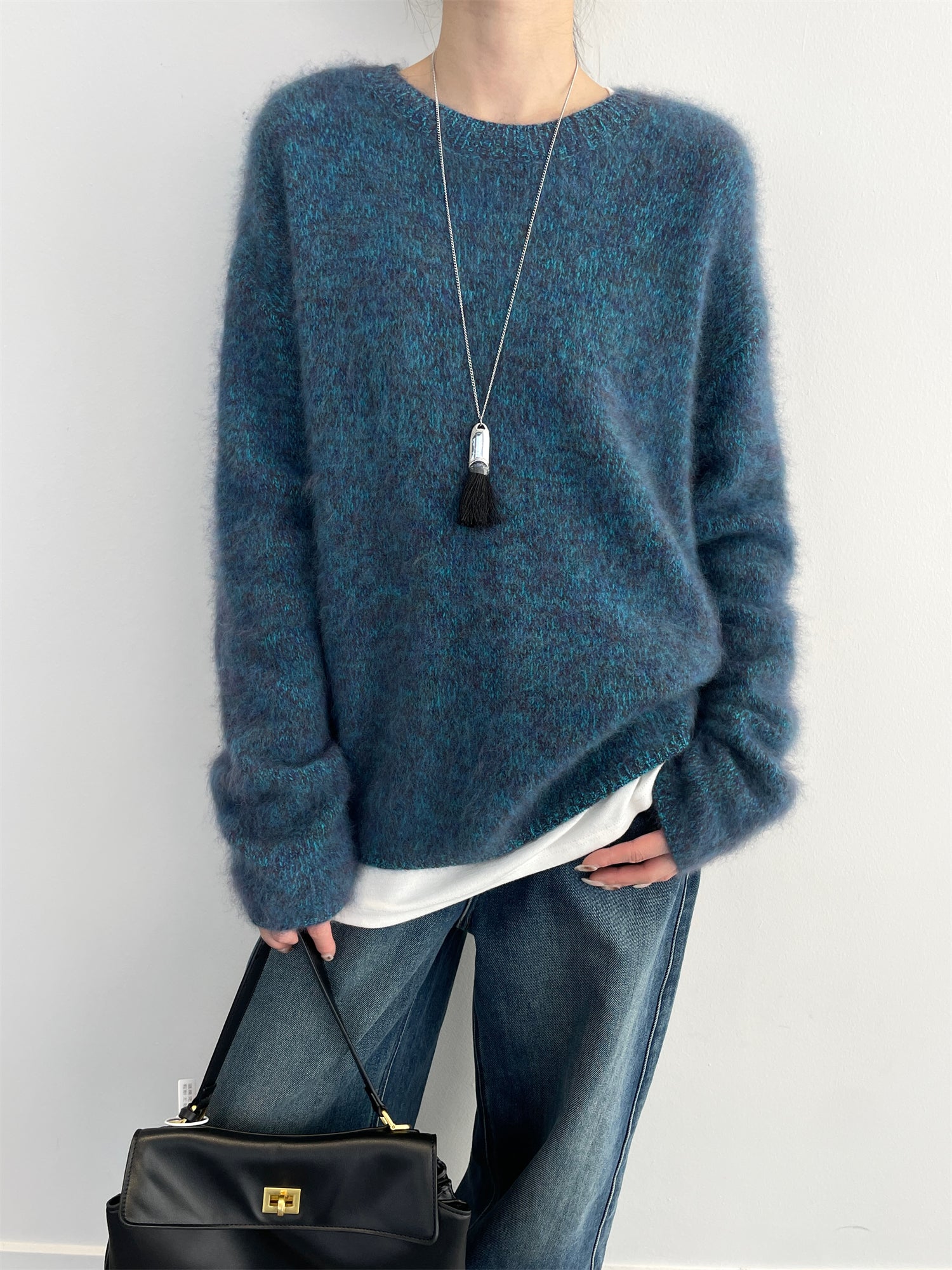 Women’s 100% Wool Hooded Sweater | Soft Brushed Knit Pullover with Loose Relaxed Fit for Winter