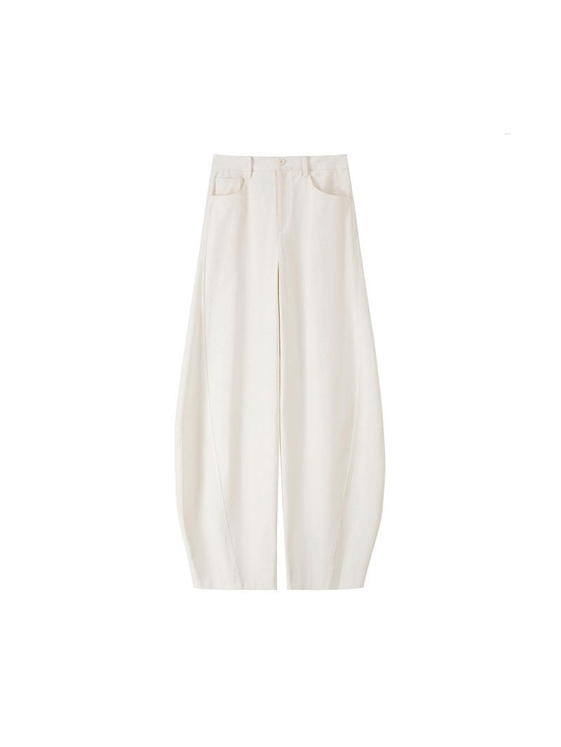 Deconstructed Panel Wide-Leg Curved Blade Pants for Women | Slimming Tech-Cotton Banana Pants
