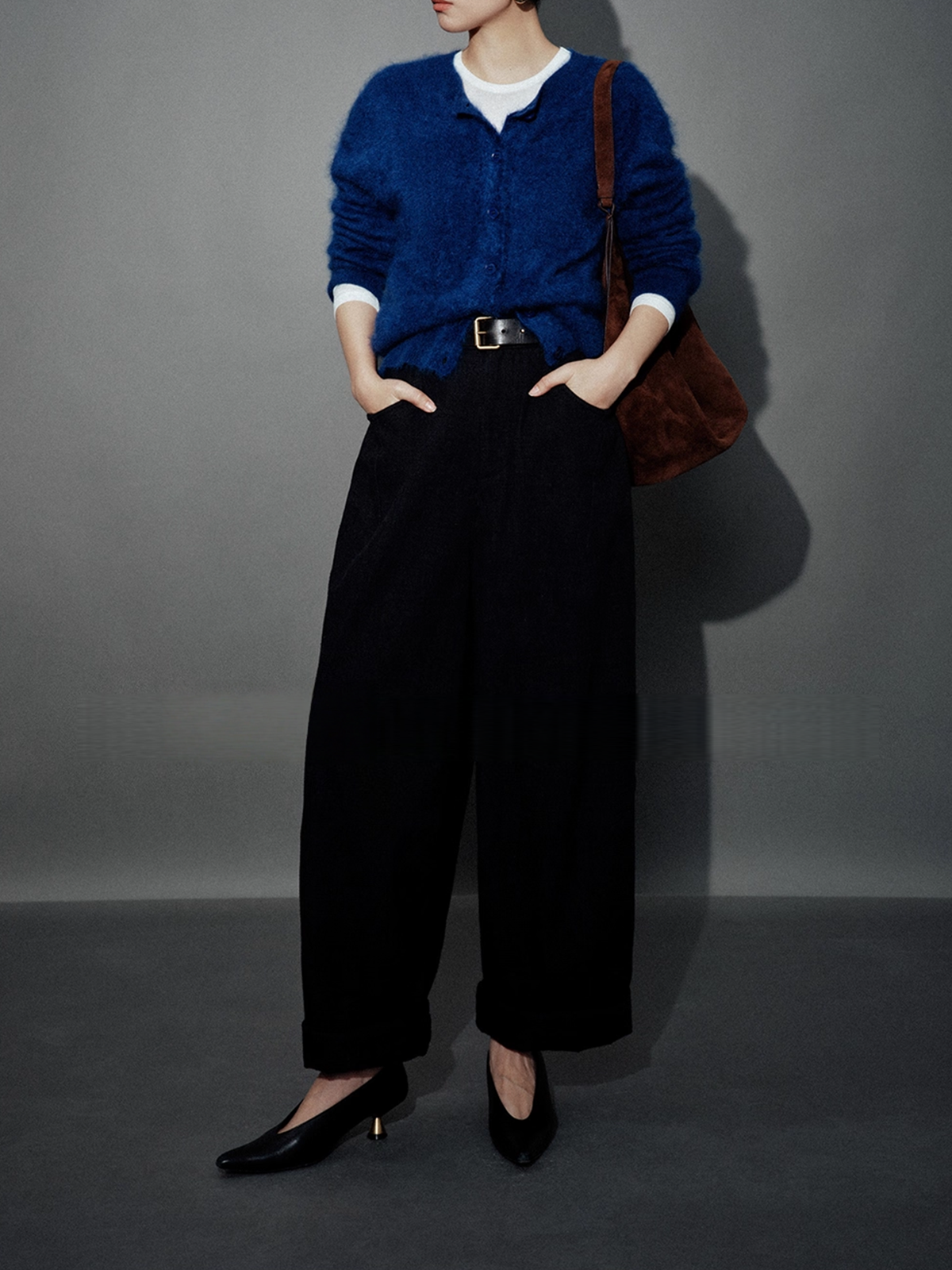 Premium 100% Washed White Cashmere Brushed Cardigan – Loose-Fit Knit Sweater for Women, Soft Multi-Color Cashmere Top