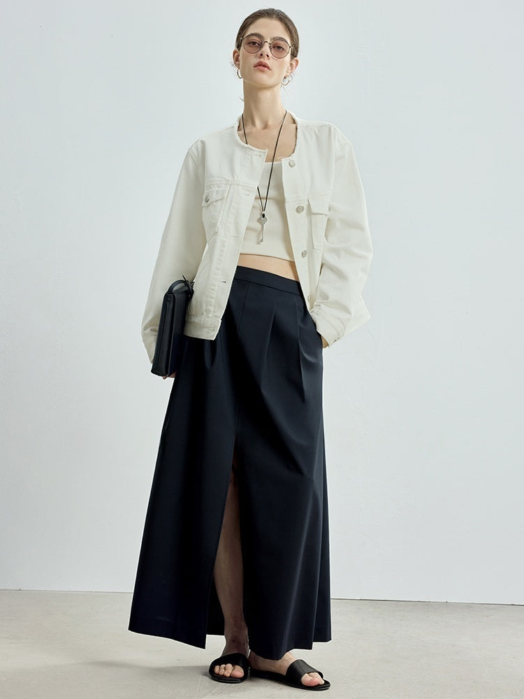 Fine Wool Blazer, Vest, Shorts & Skirt Set – Light Luxury Early Autumn Ensemble (Sold Separately)