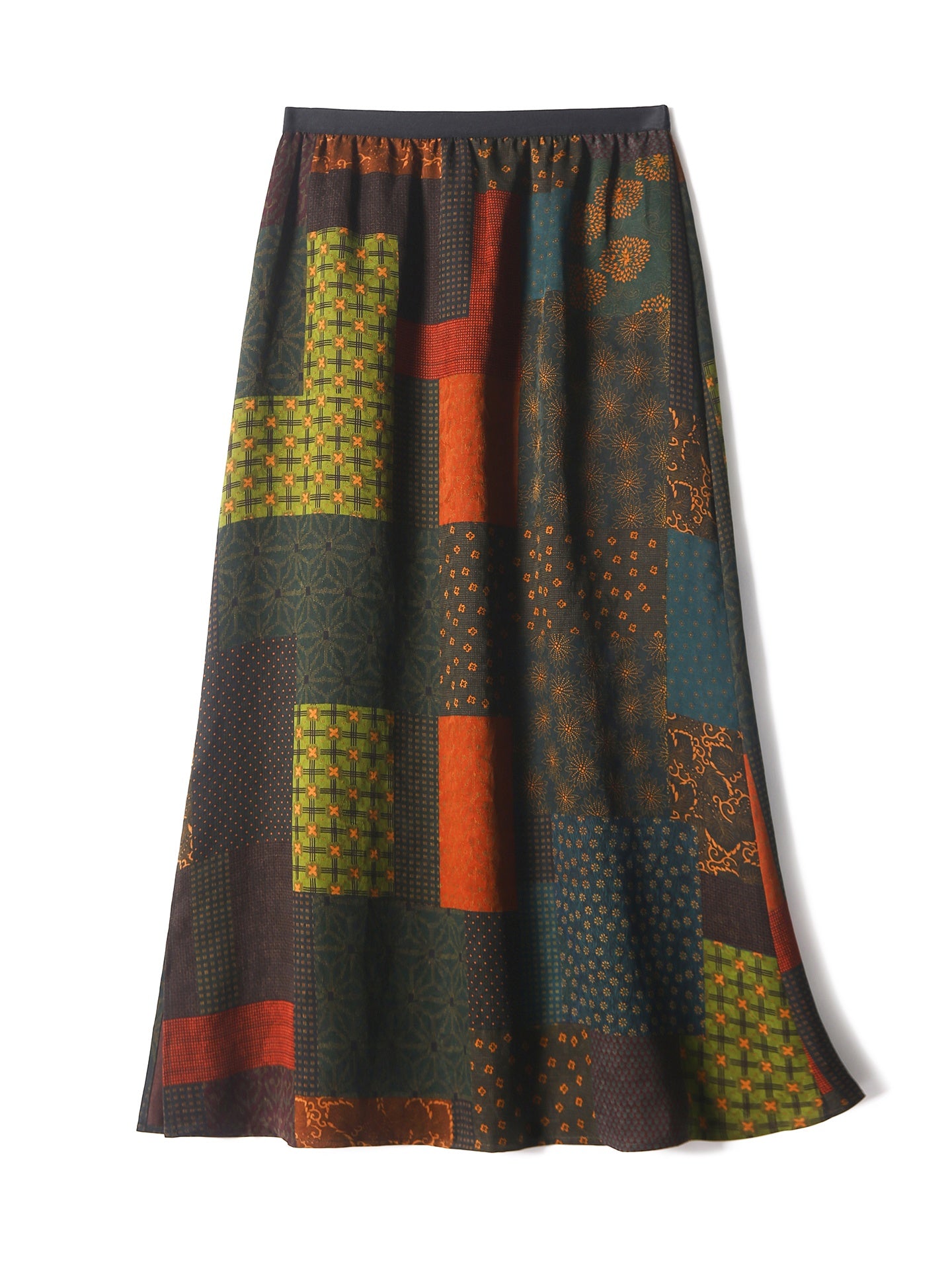 Gambiered Guangdong Silk Midi Skirt – 100% Mulberry Silk, Intangible Heritage Craft