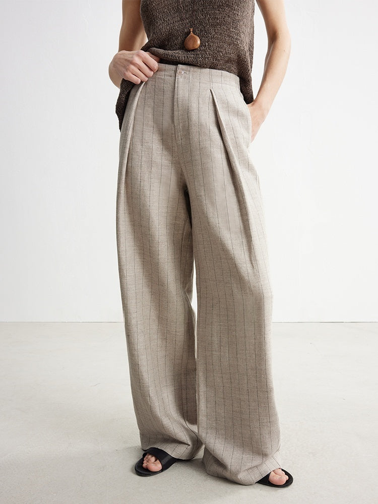 Old Money Mixed-Stripe Linen Blazer & Trousers – Sold Separately